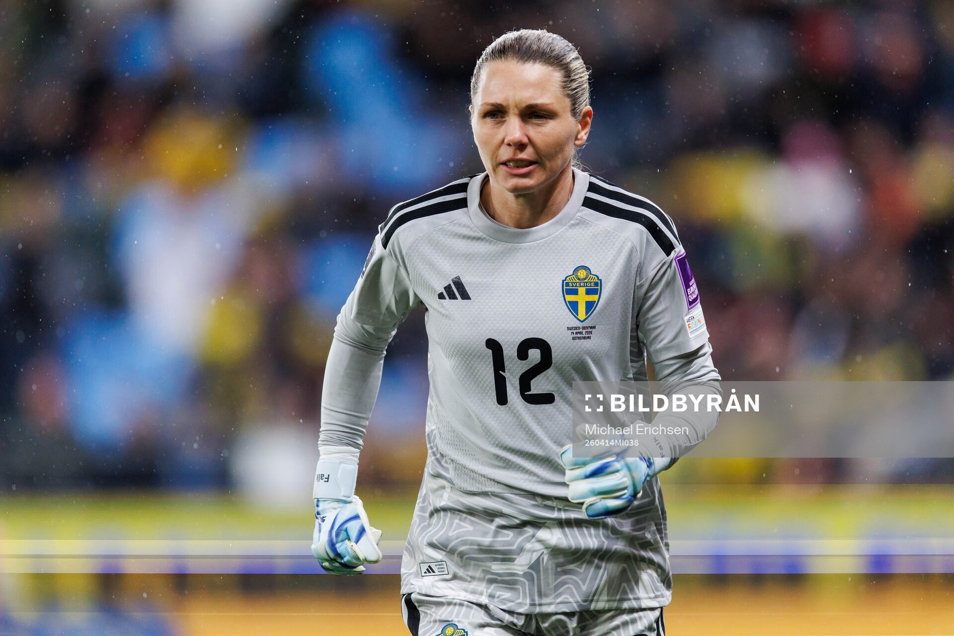 goalkeeper Jennifer Falk of Sweden