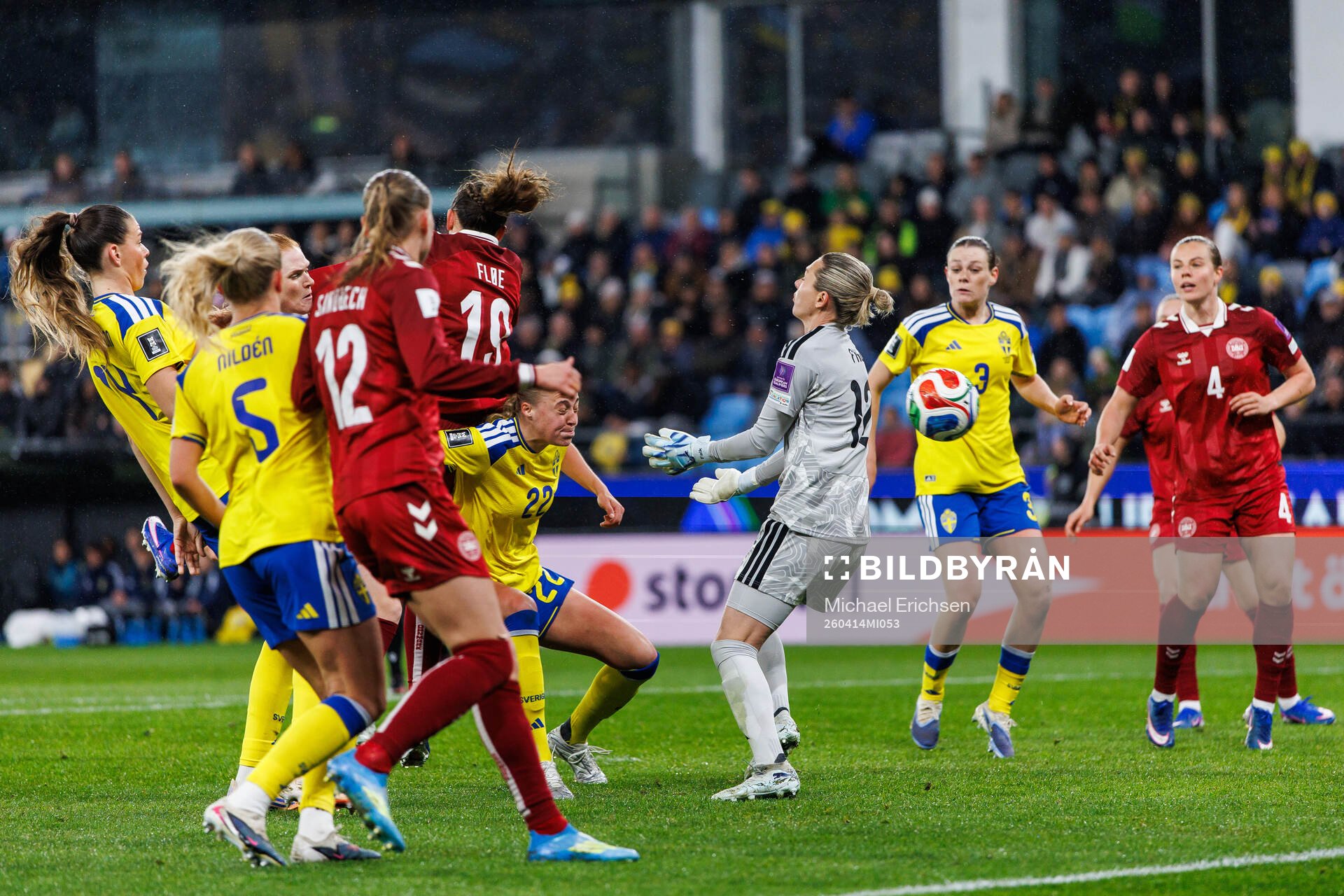 goalkeeper Jennifer Falk of Sweden