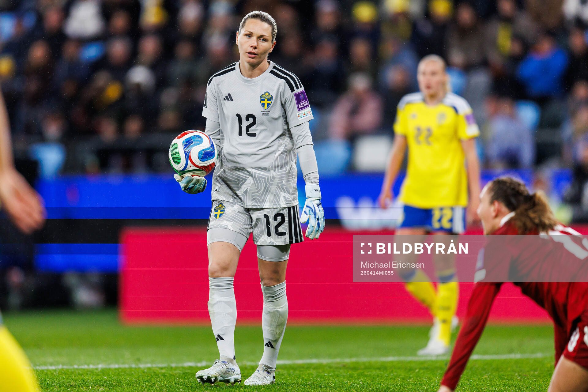 goalkeeper Jennifer Falk of Sweden