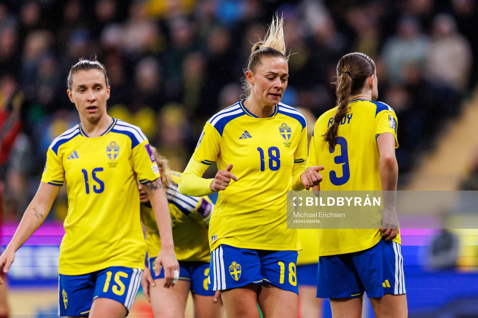 Julia Zigiotti Olme, Fridolina Rolfö and Sofia Reidy of