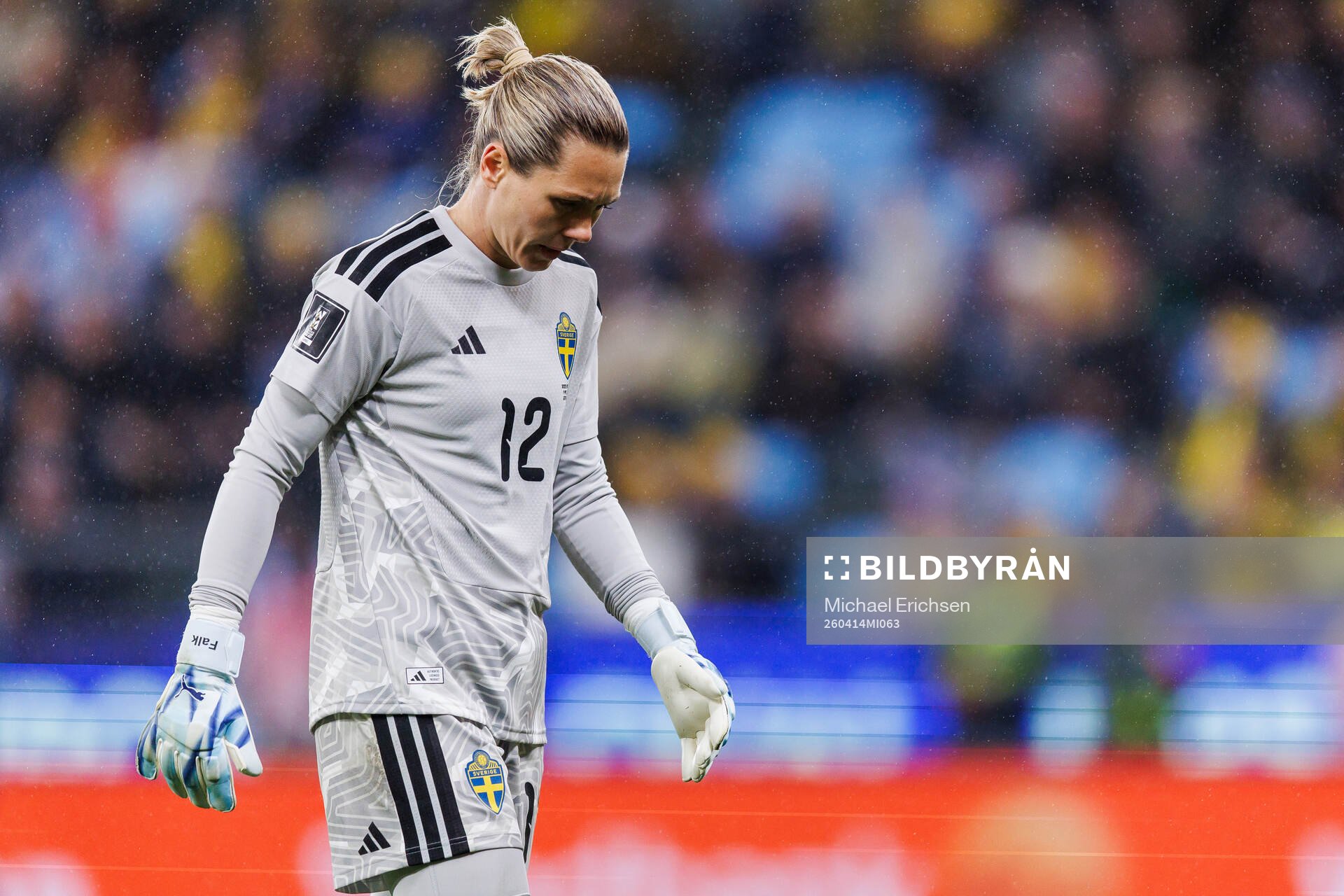 goalkeeper Jennifer Falk of Sweden looks dejected