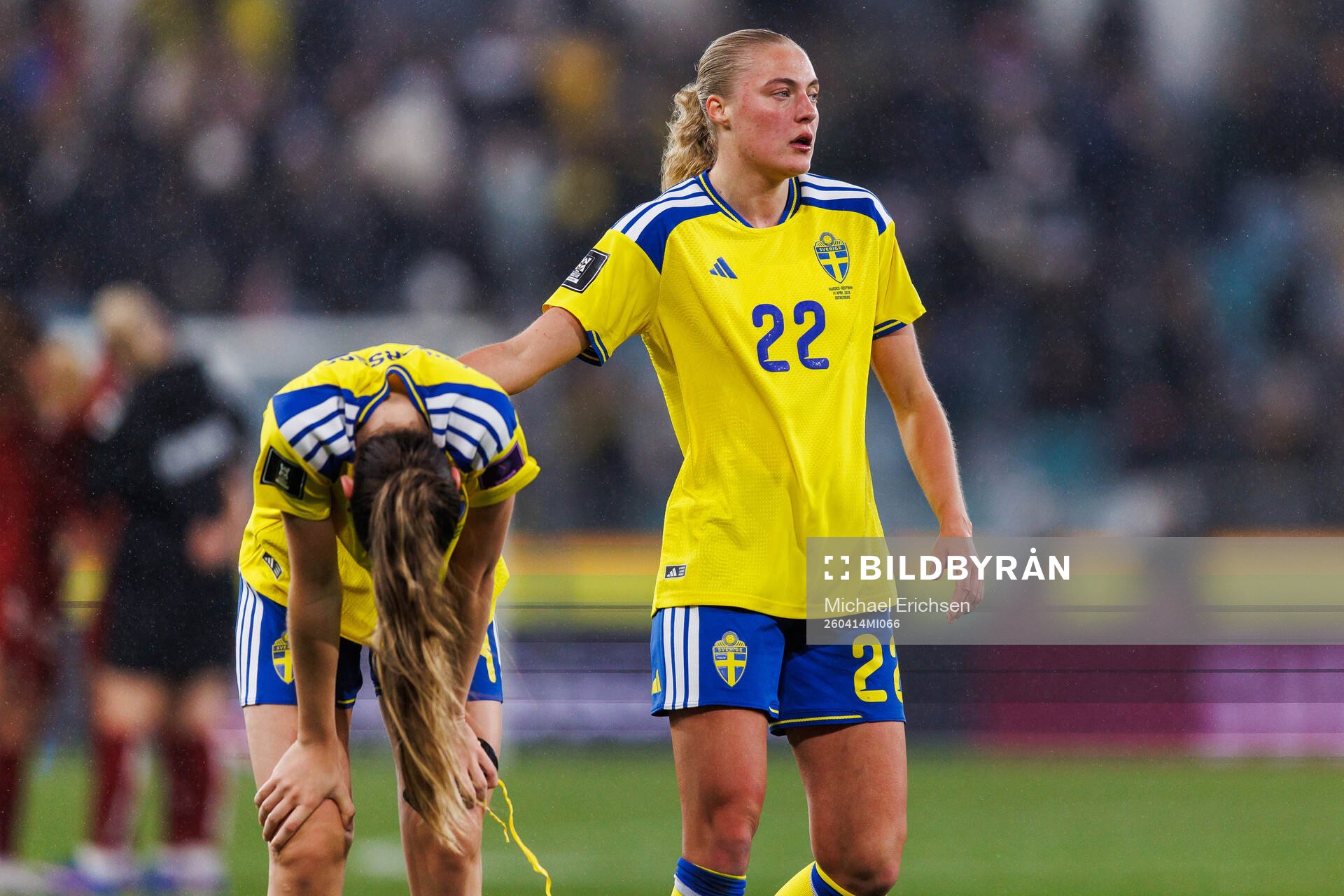 Bella Andersson and Elma Junttila Nelhage of Sweden look