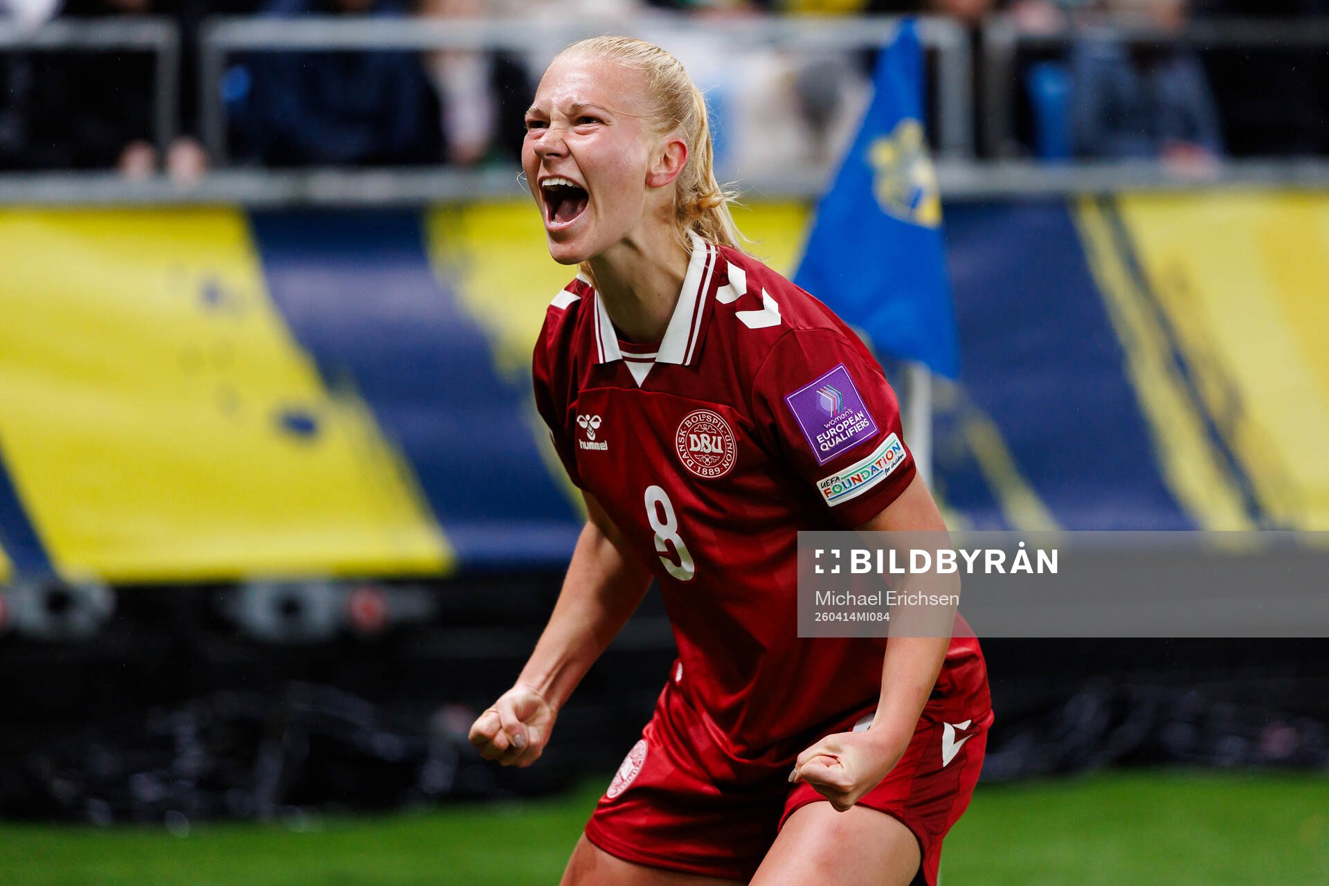 Sofie Bredgaard  of Denmark celebrates
