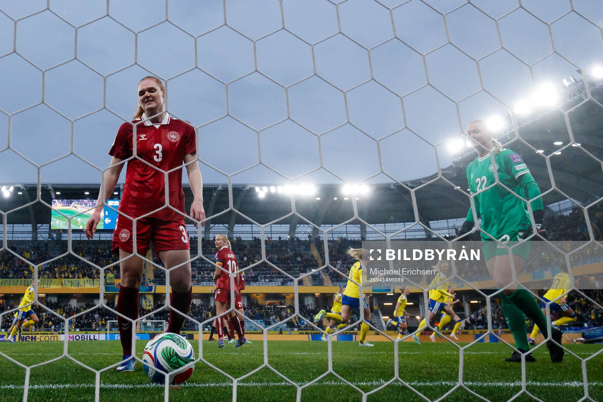 Stine Ballisager Pedersen and goalkeeper Freja Thisgaard