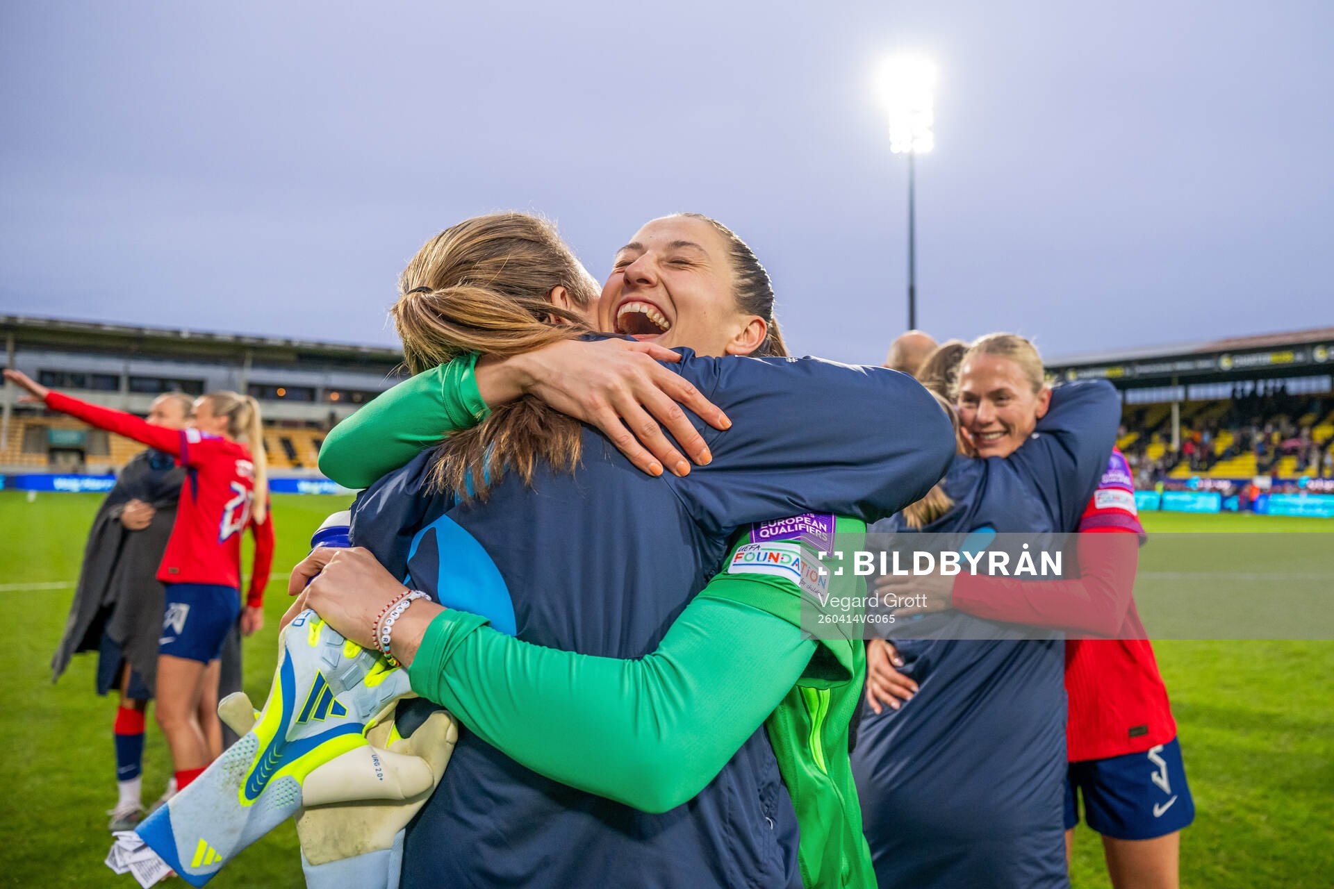 Goalkeeper Cecilie Fiskerstrand of Norway celebrates