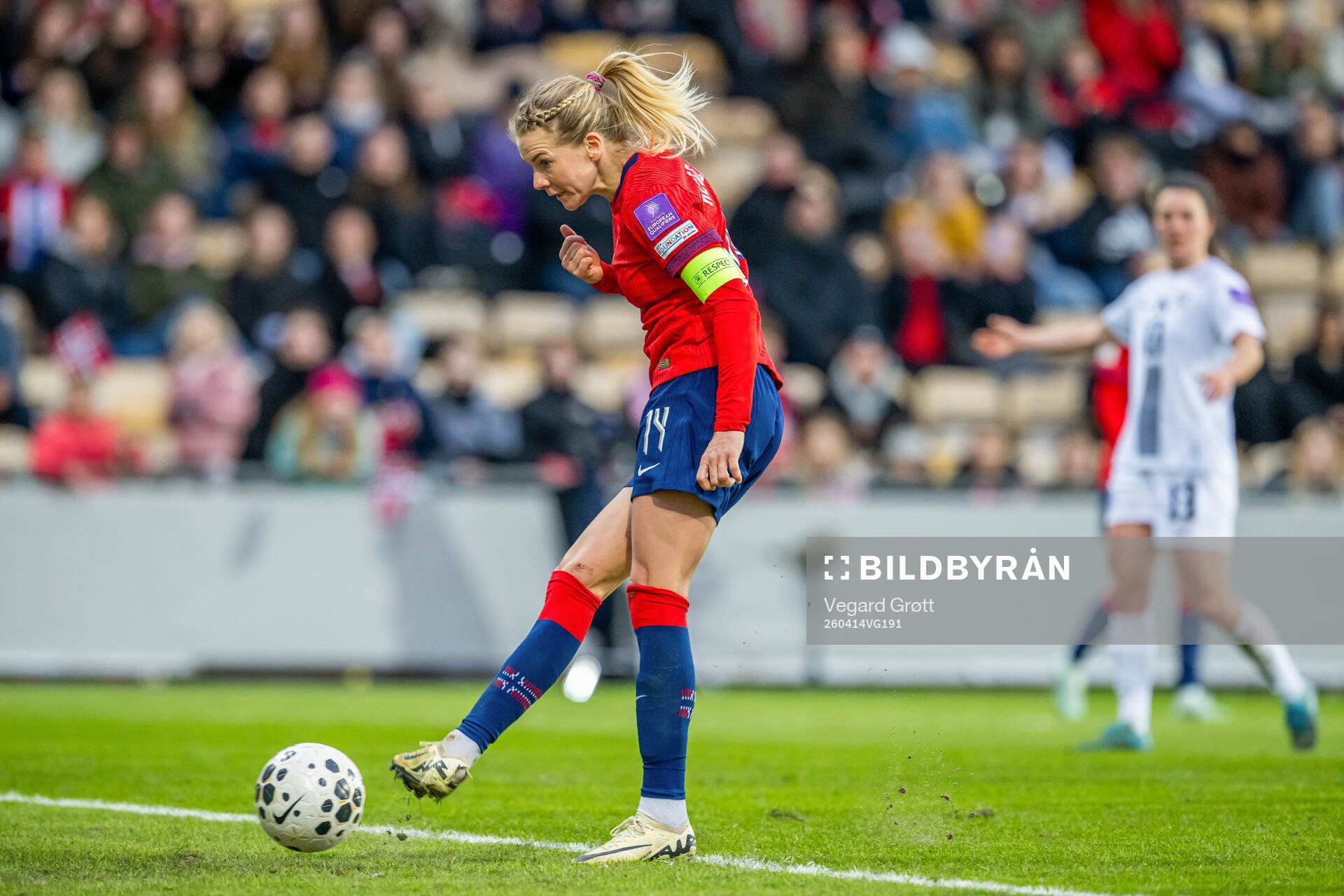 Ada Hegerberg of Norway scores the 5-0 goal