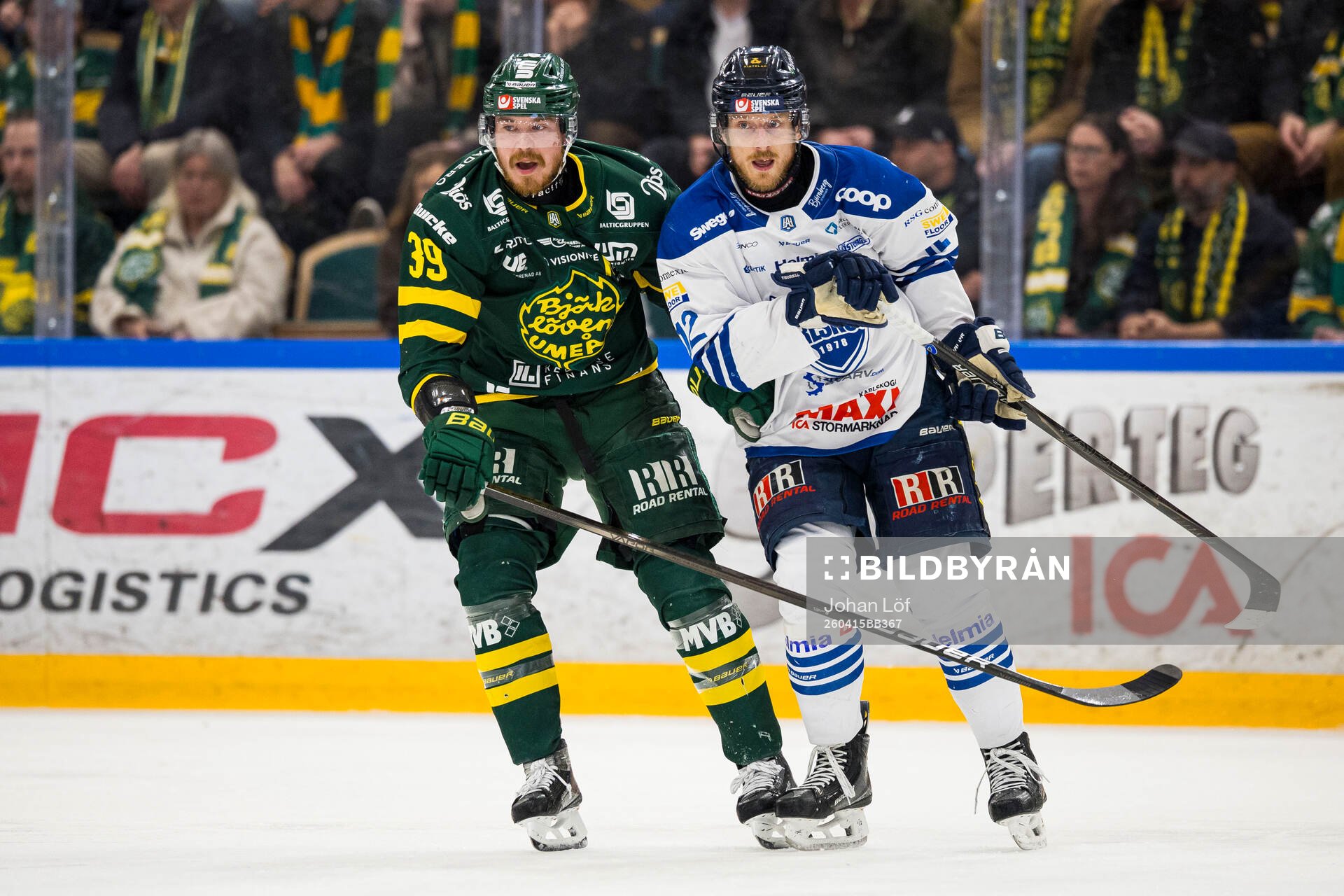 Björklövens Joel Mustonen och Karlskogas Gustaf Thorell