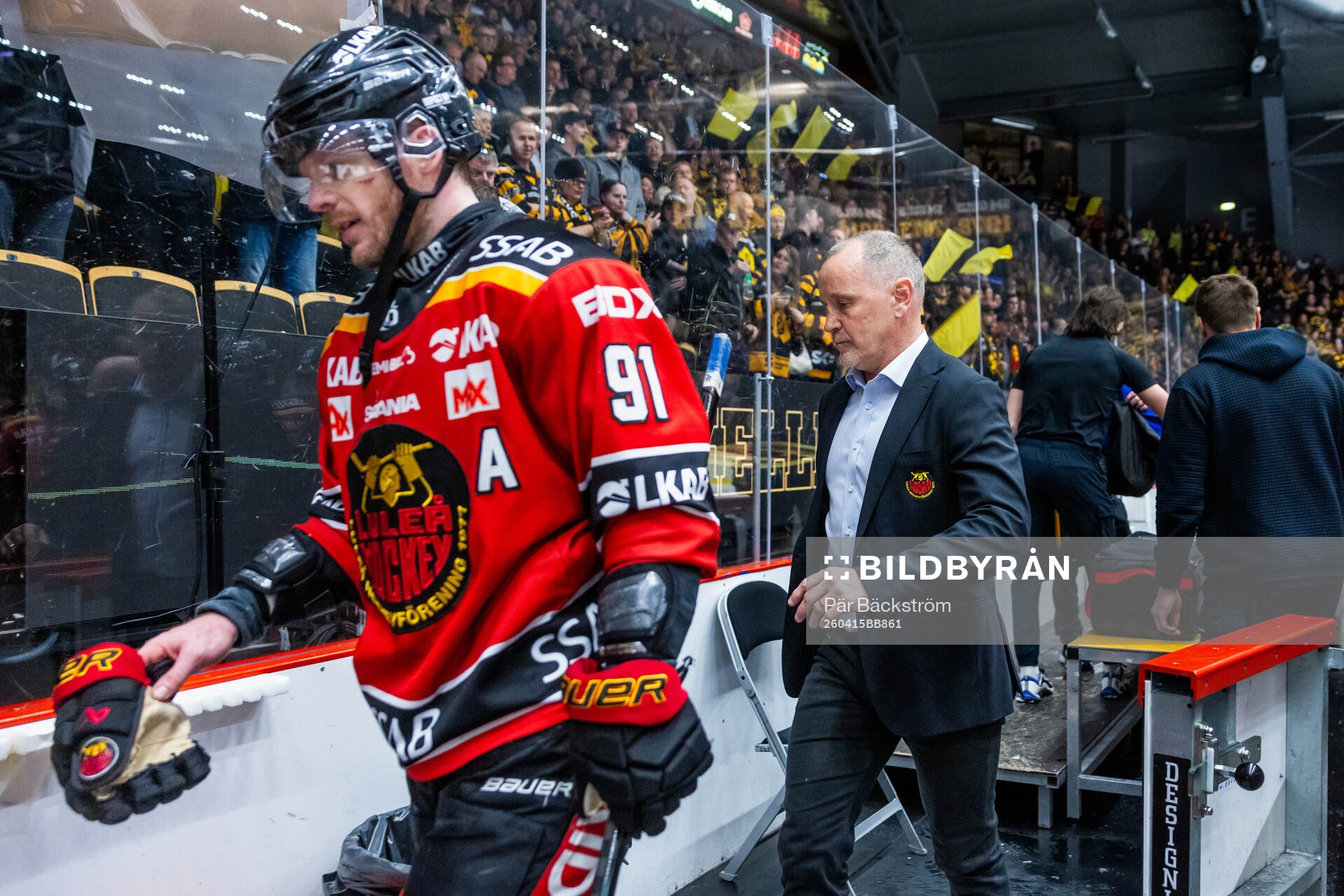 Luleås Brian O'Neill och tränare Thomas Berglund