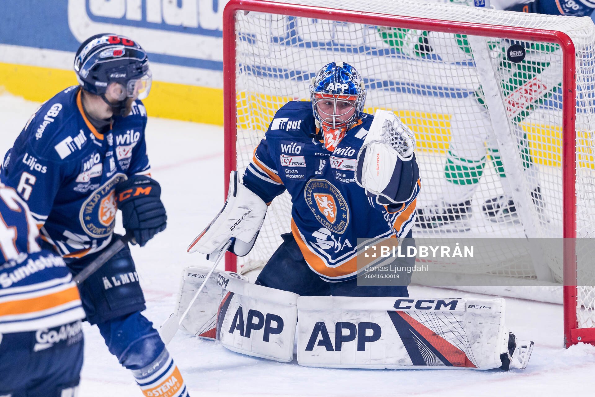 Växjös målvakt Ludvig Persson vid Rögles 0-2