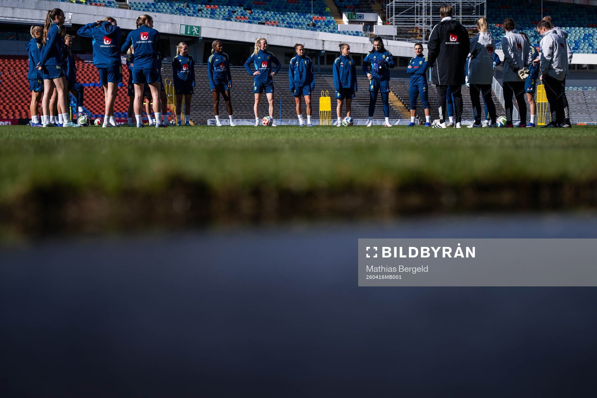 Players and staff of the Swedish women's national football