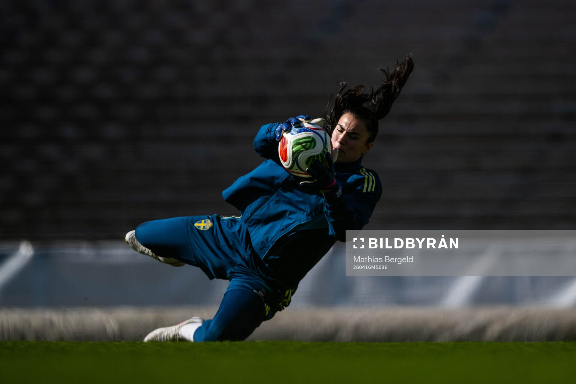Goalkeeper Zecira Musovic of the Swedish women's national
