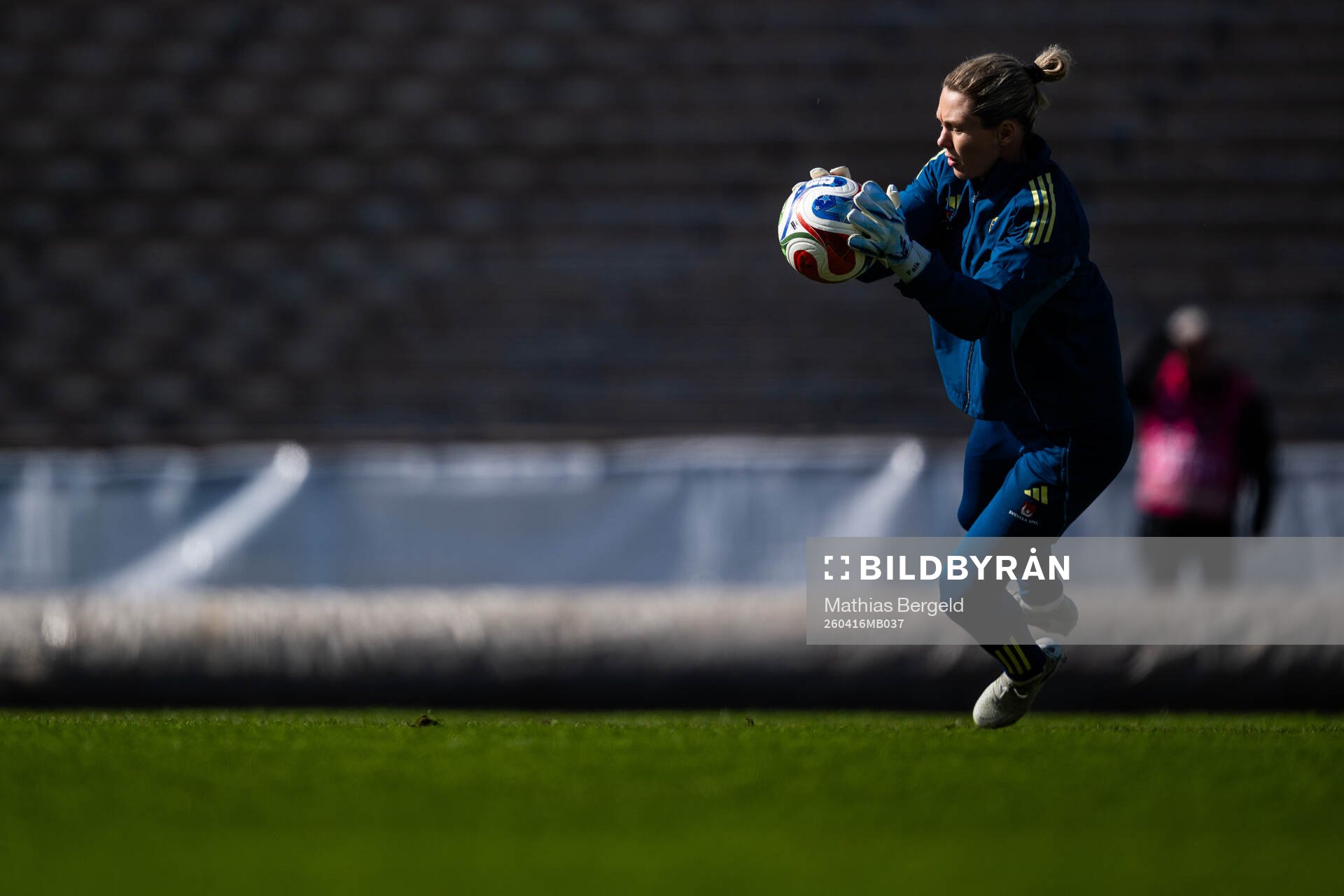 Goalkeeper Jennifer Falk of the Swedish women's national