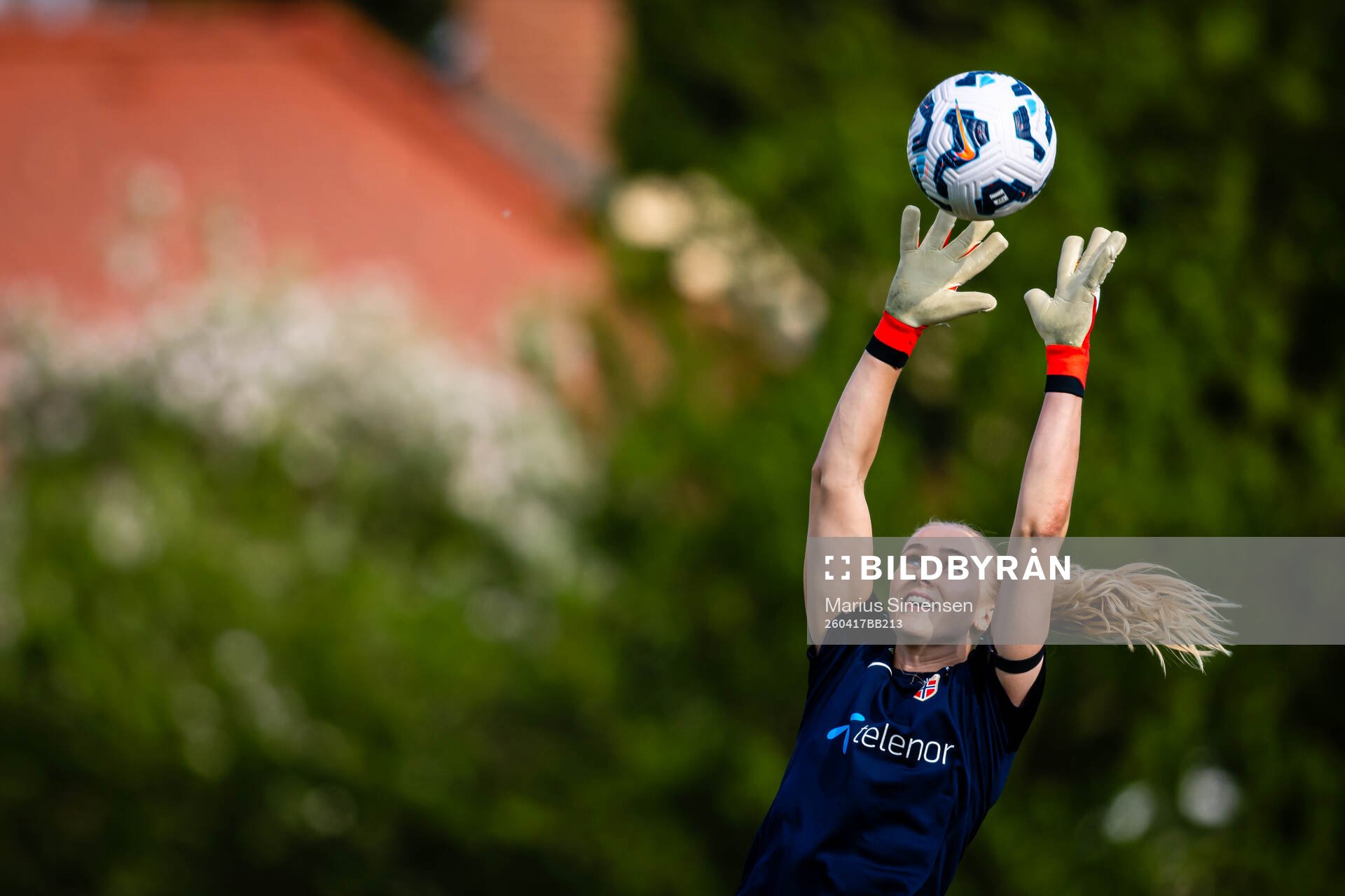 Goalkeeper Selma Panengstuen of the Norwegian women’s