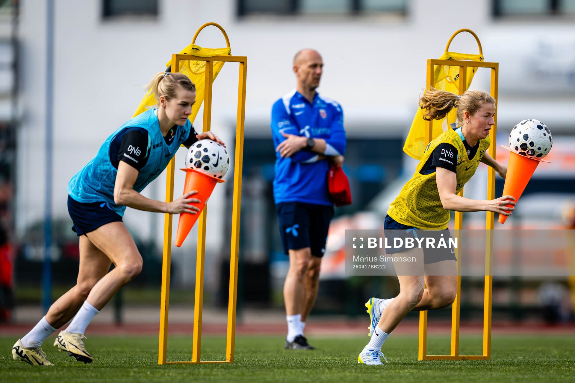 Ada Hegerberg and Justine Kielland of the Norwegian