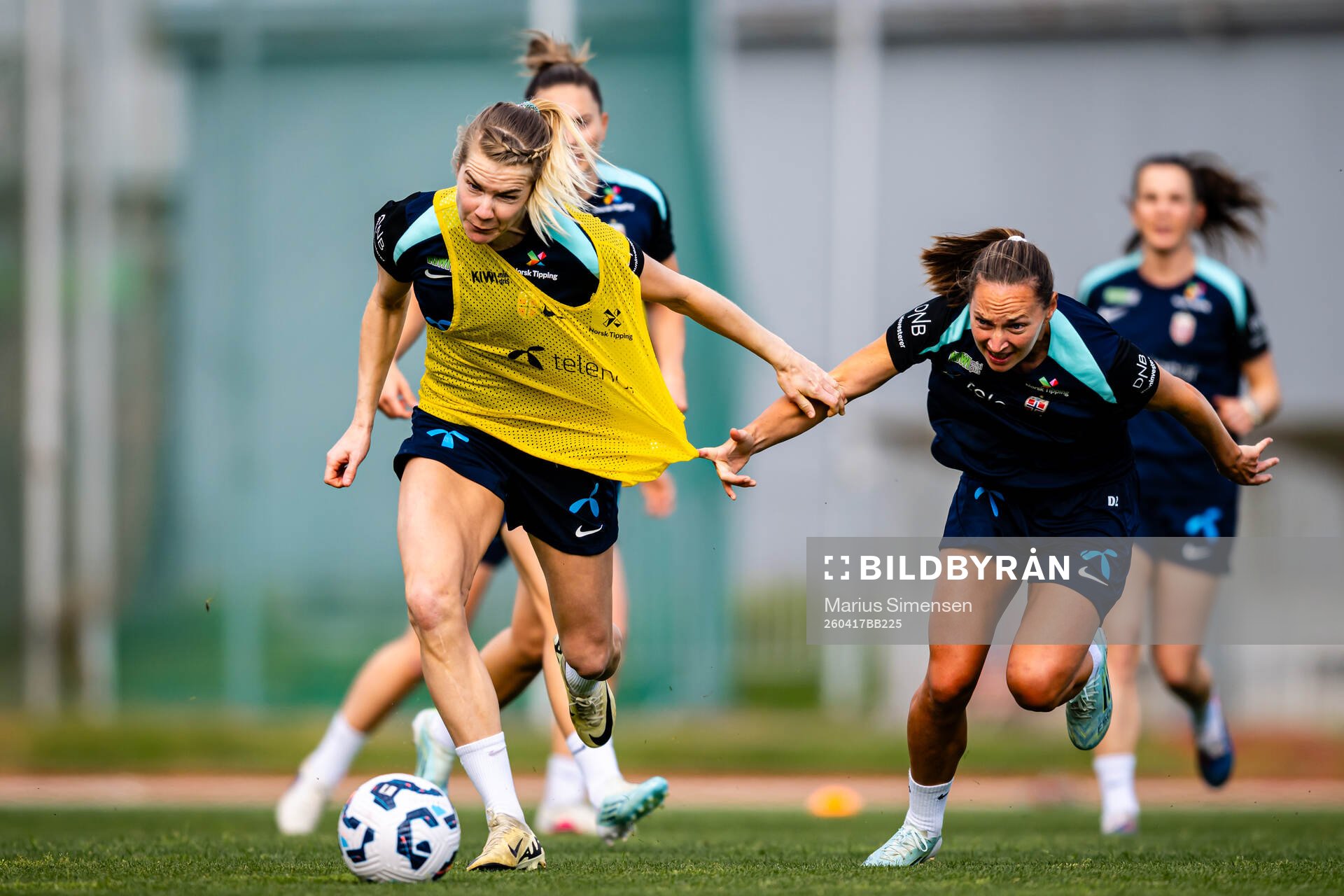 Ada Hegerberg and Marit Bratberg Lund of the Norwegian