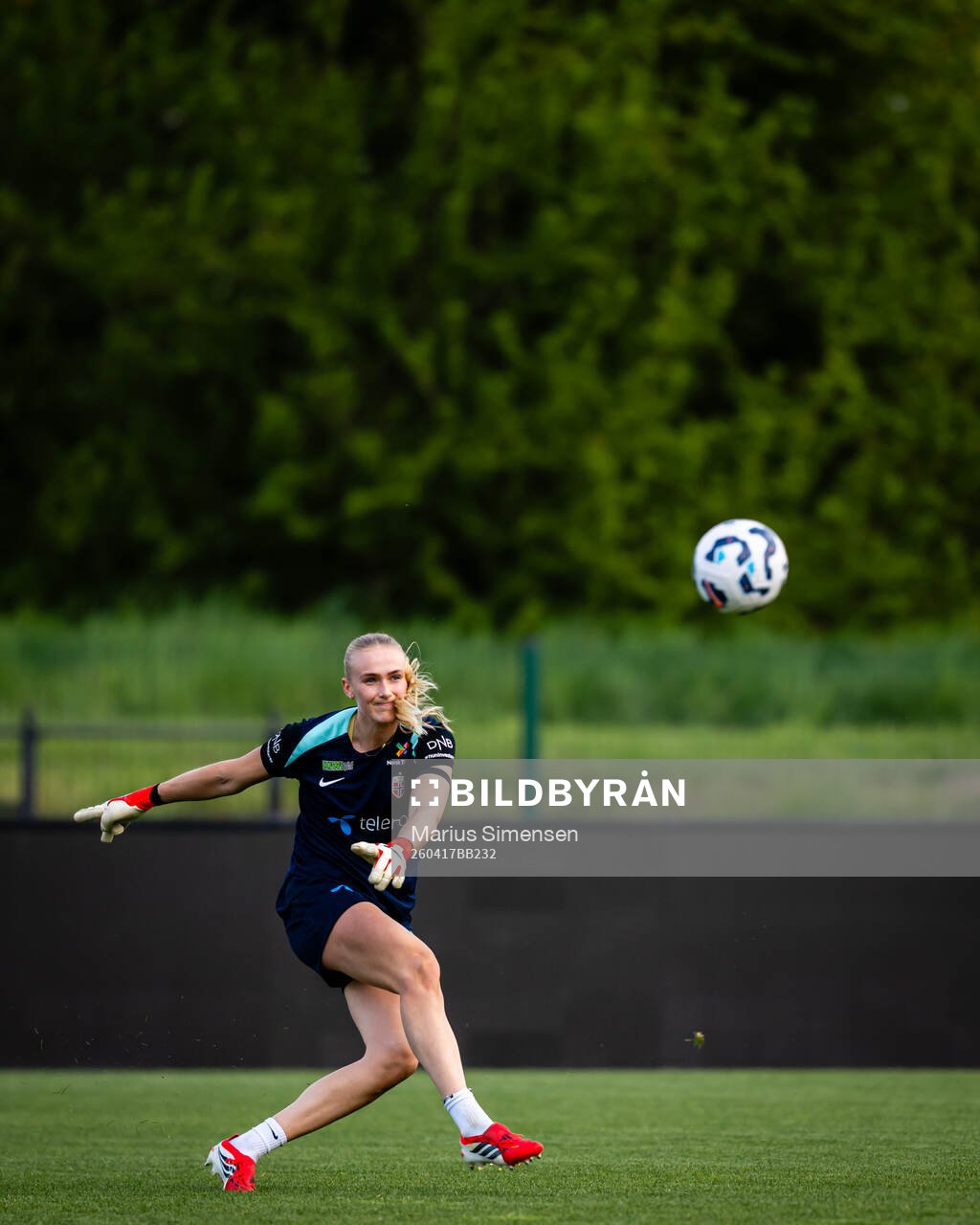 Goalkeeper Selma Panengstuen of the Norwegian women’s