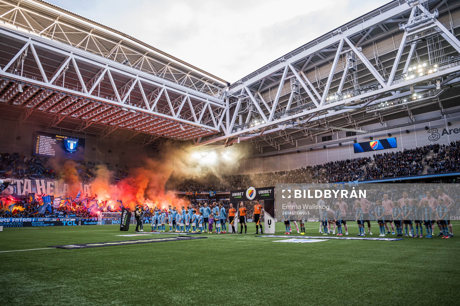 Malmö FFs och Djurgårdens spelare