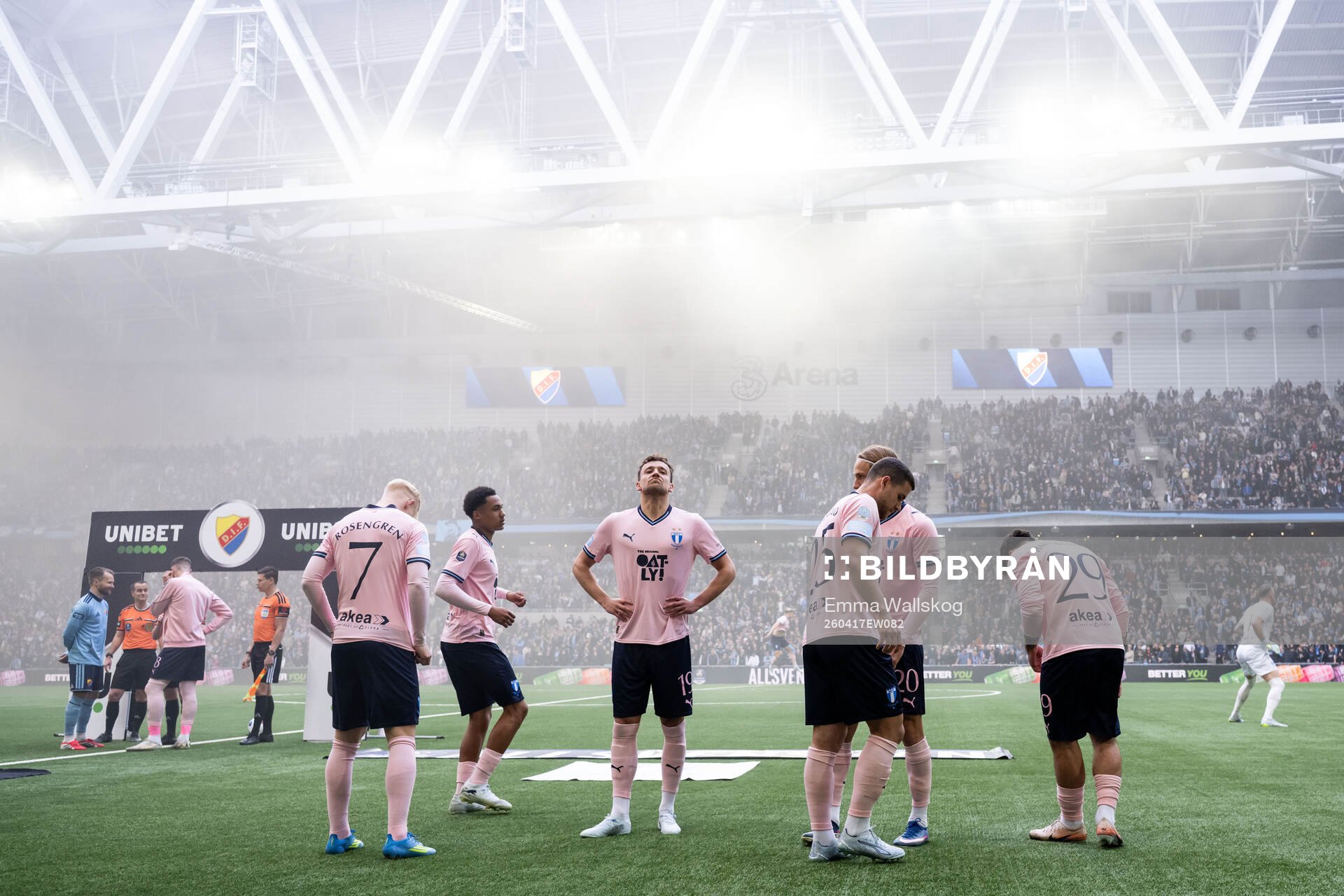 Malmö FFs Otto Rosengren, Theodor Lundbergh, Colin