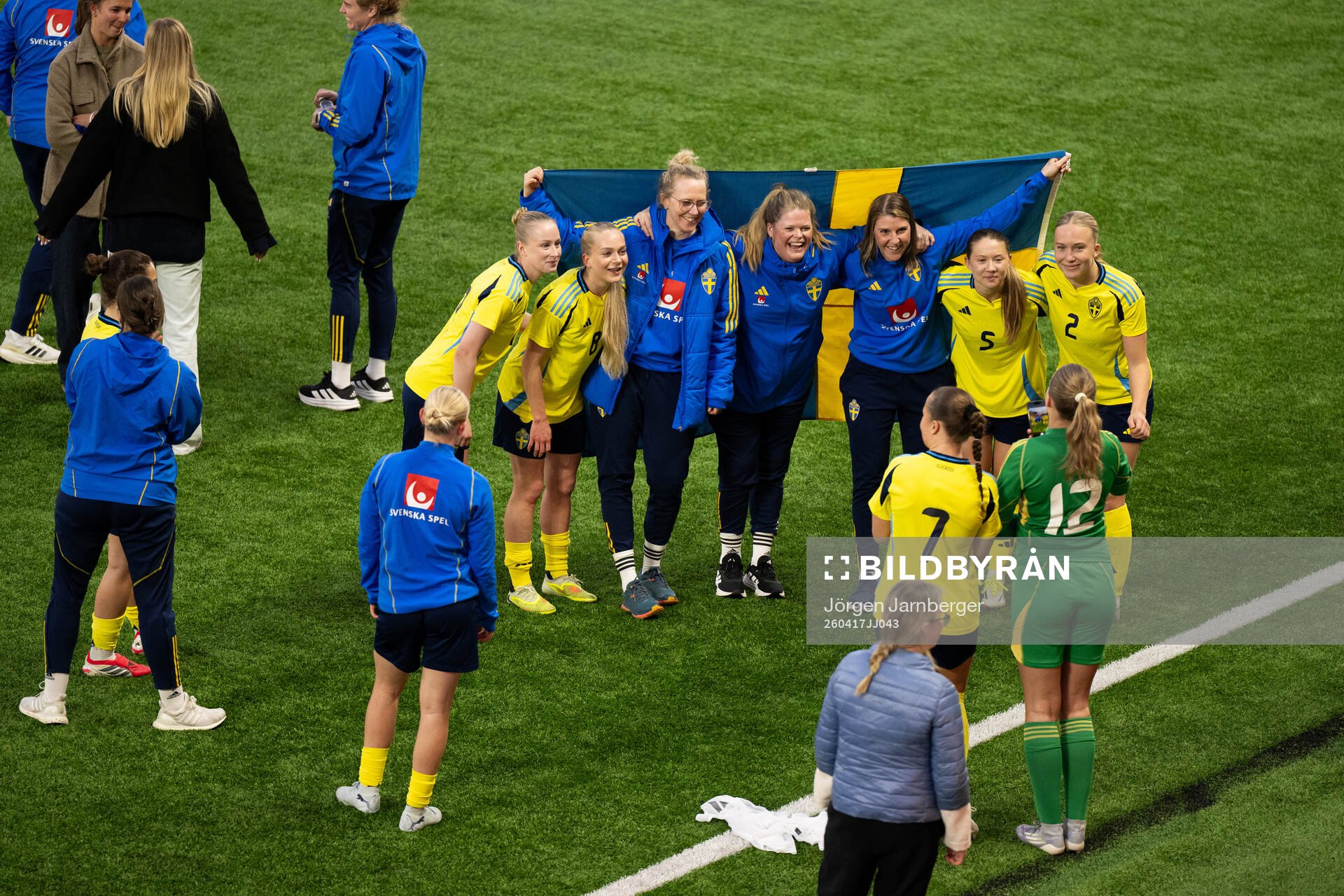 Players of Sweden celebrate