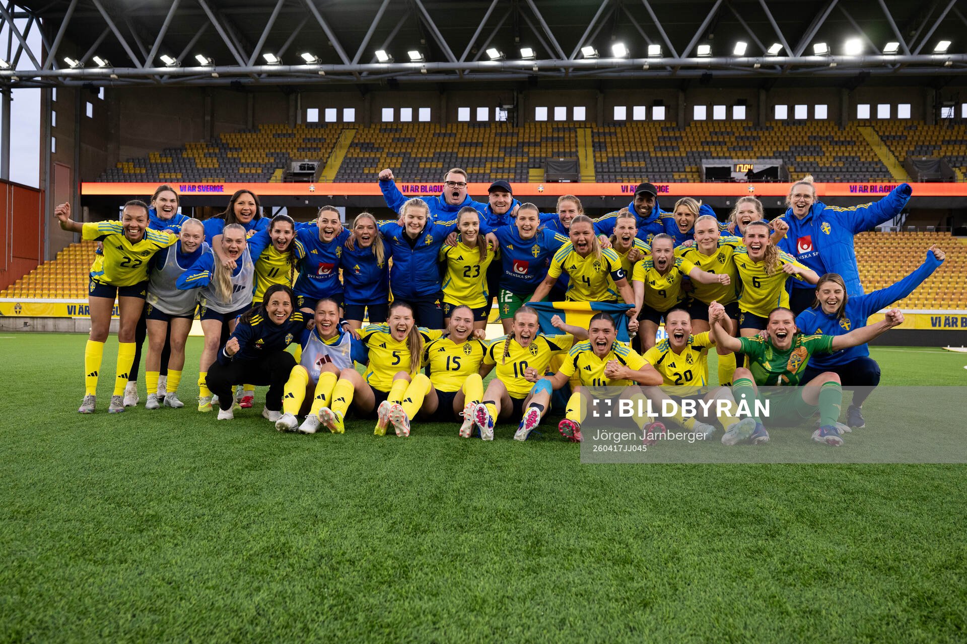 Players of Sweden celebrate