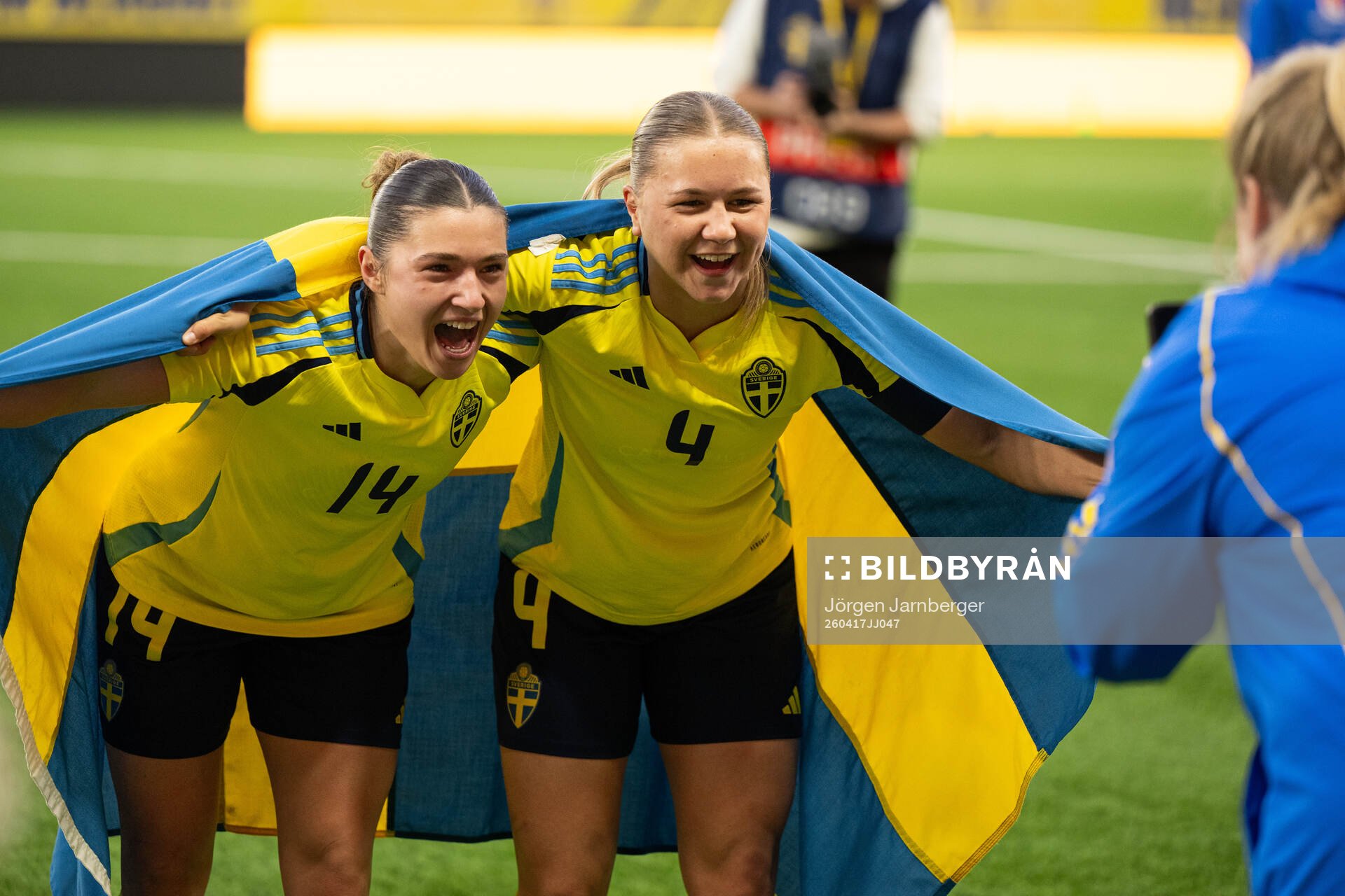 Thea Staffansson and Alice Broman of Sweden celebrate