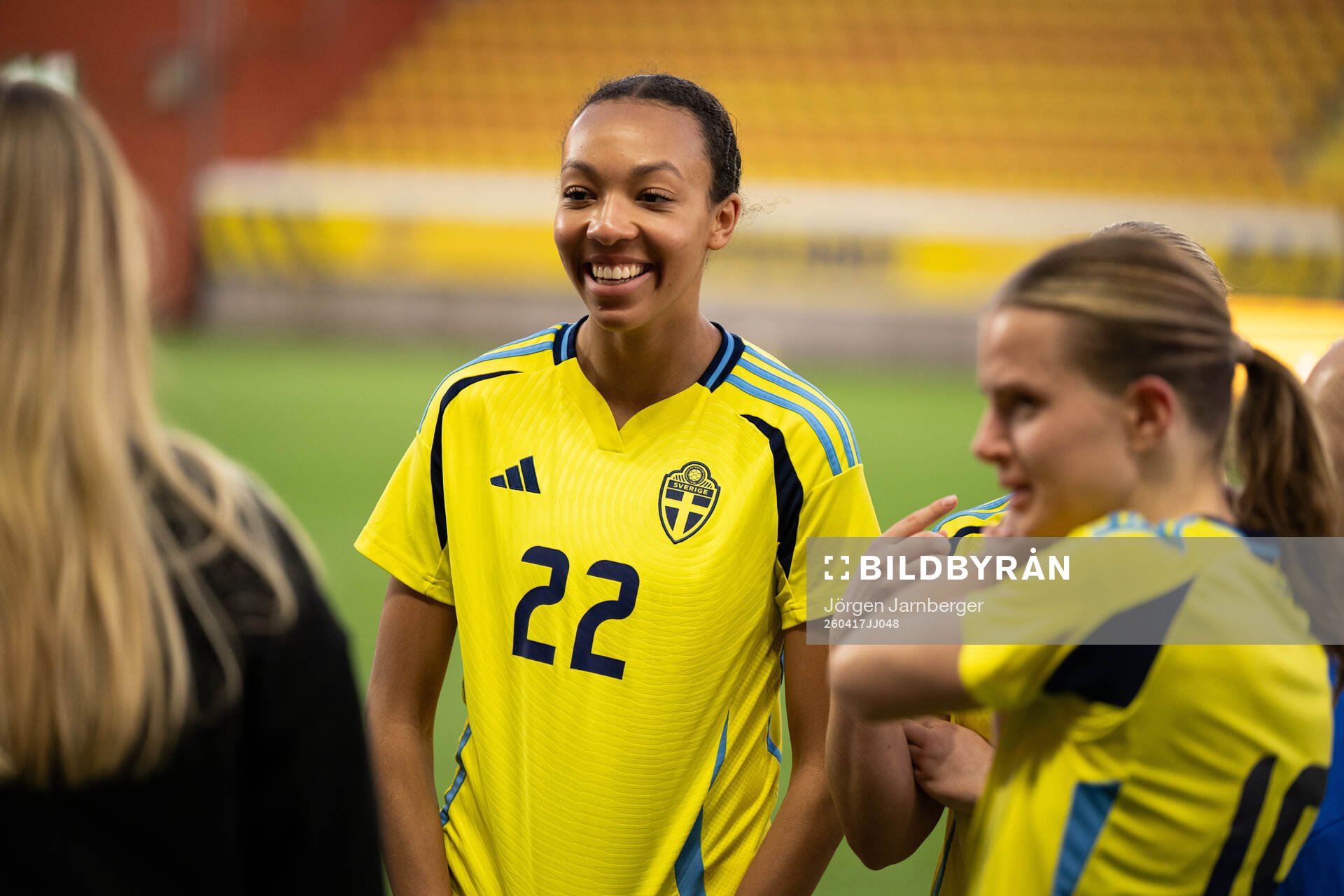 Olivia Okara of Sweden celebrates