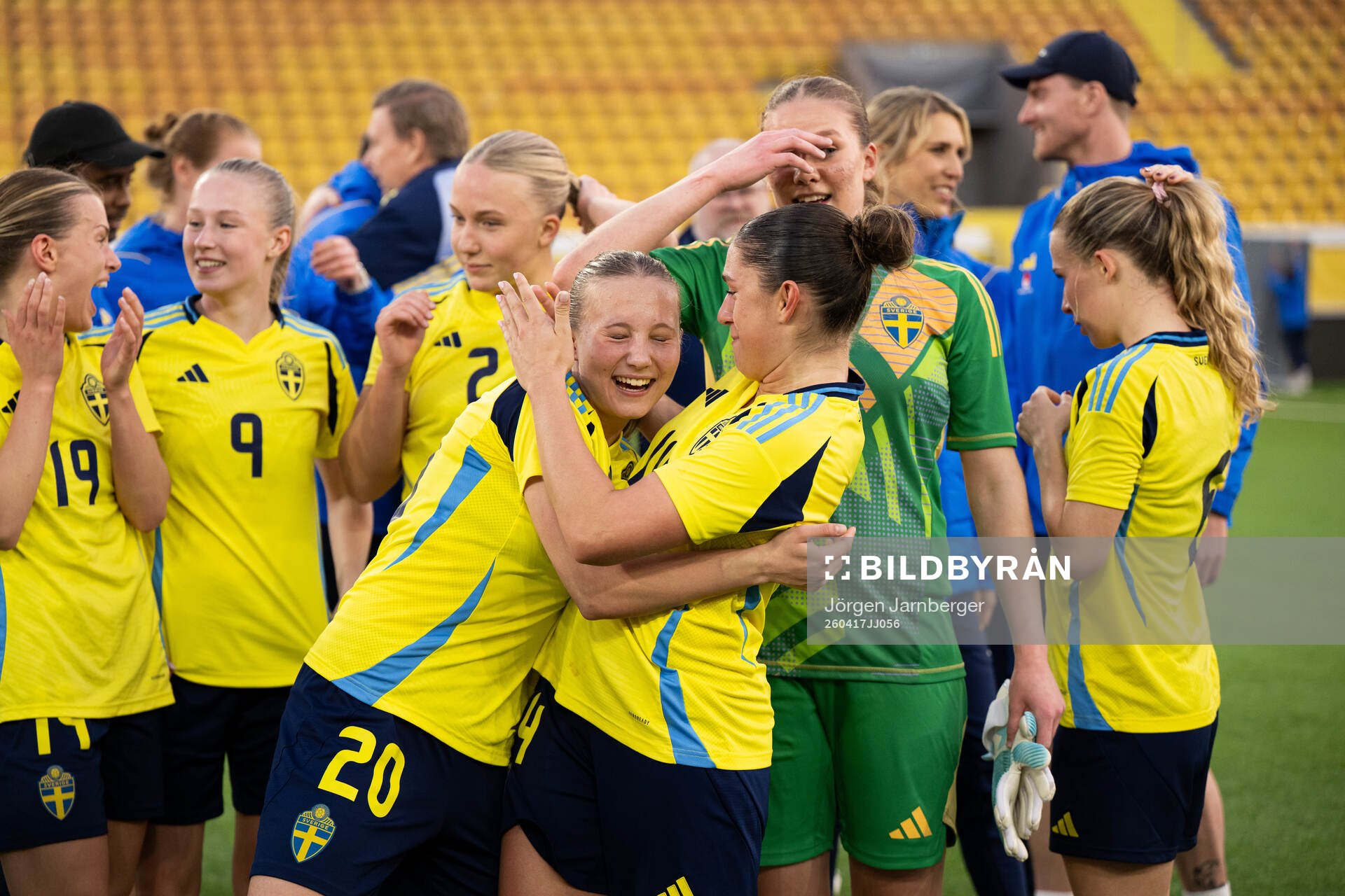 Fanny Peterson and Thea Staffansson of Sweden celebrate