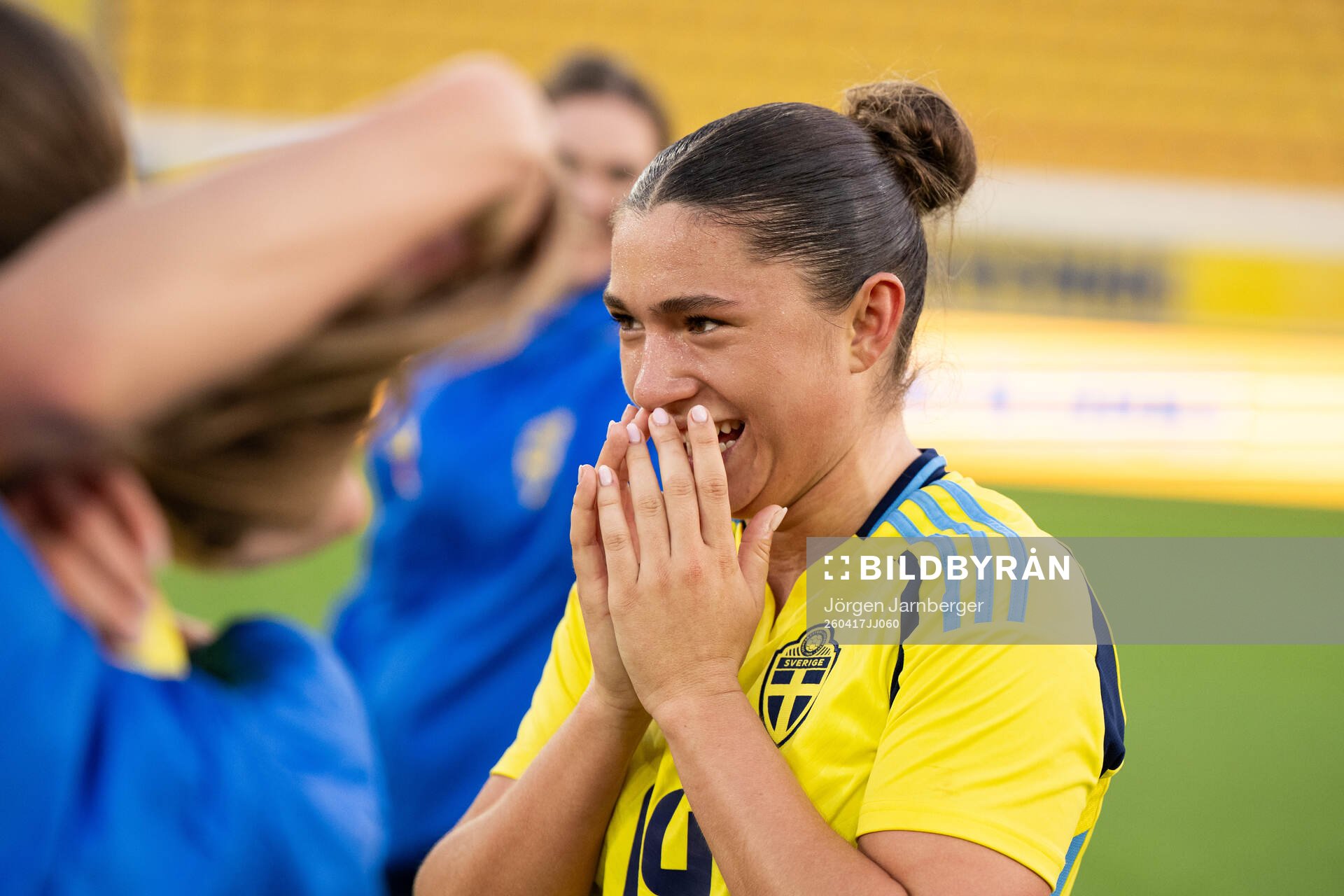 Agnes Ekberg of Sweden celebrates