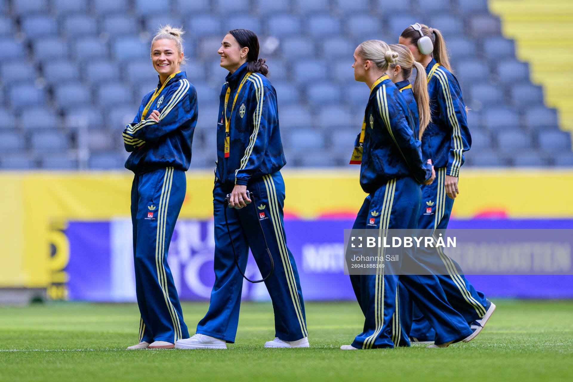 Fridolina Rolfö and goalkeeper Zecira Musovic of Sweden