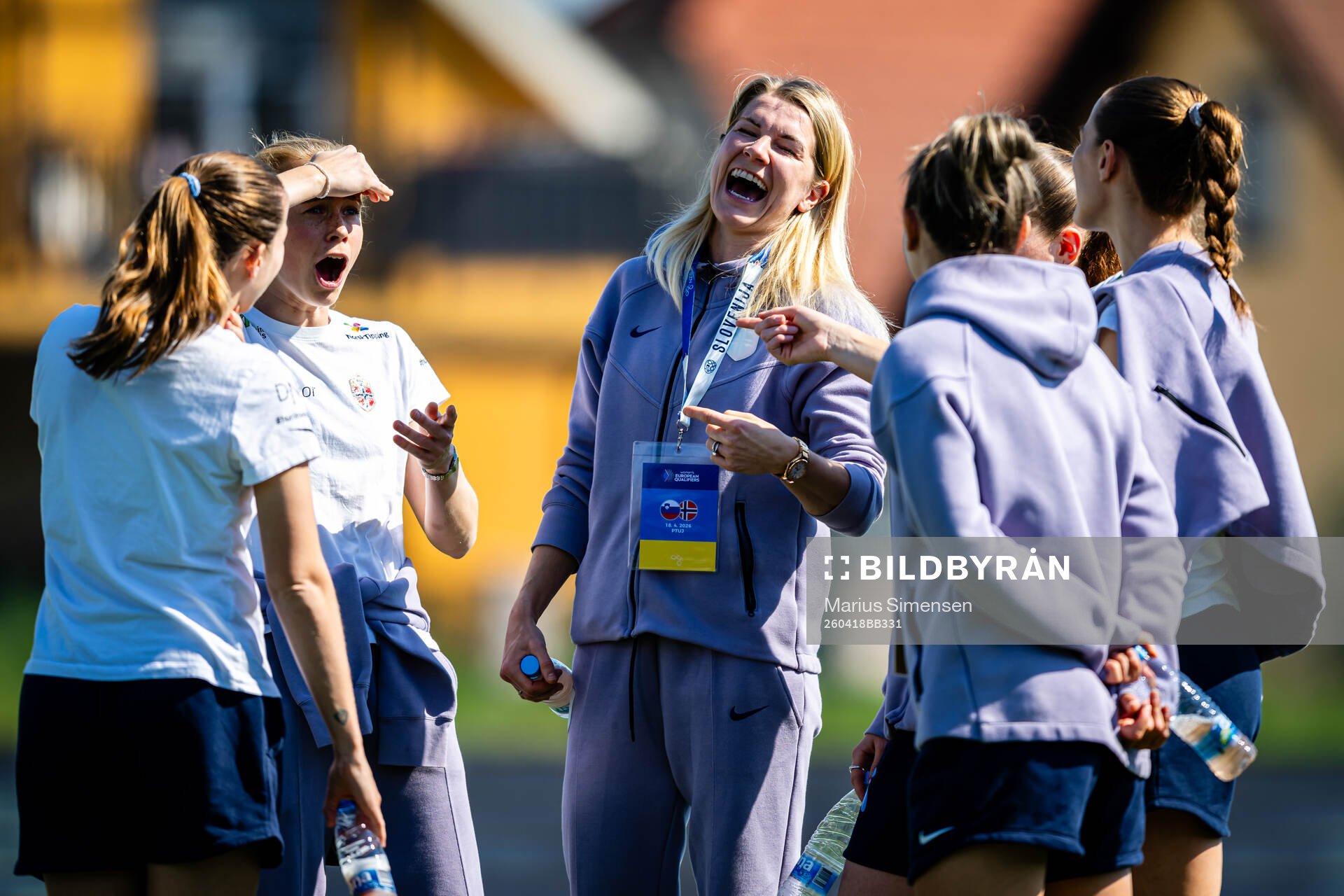 Julie Blakstad and Ada Hegerberg of Norway