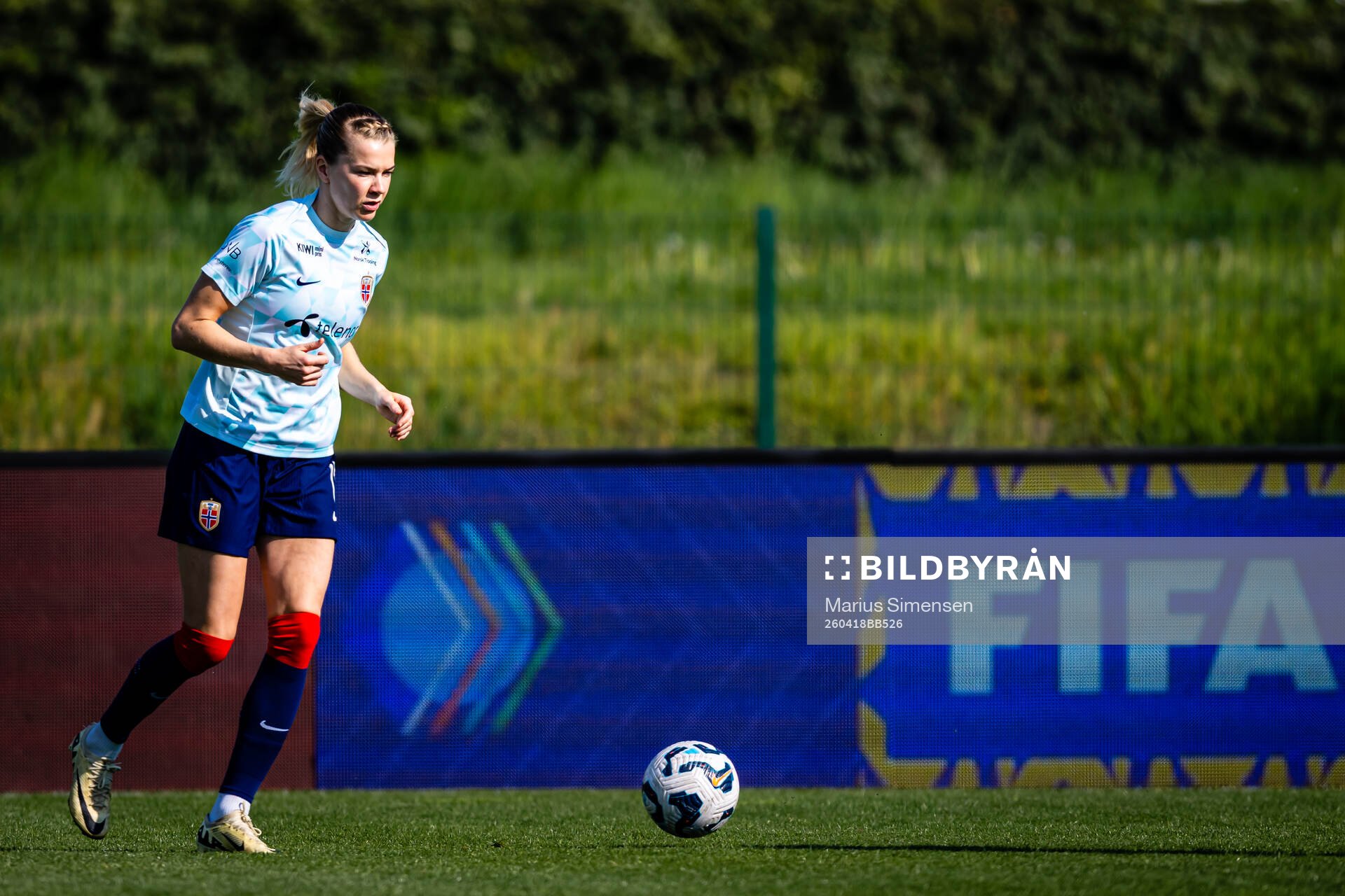 Ada Hegerberg of Norway warms up