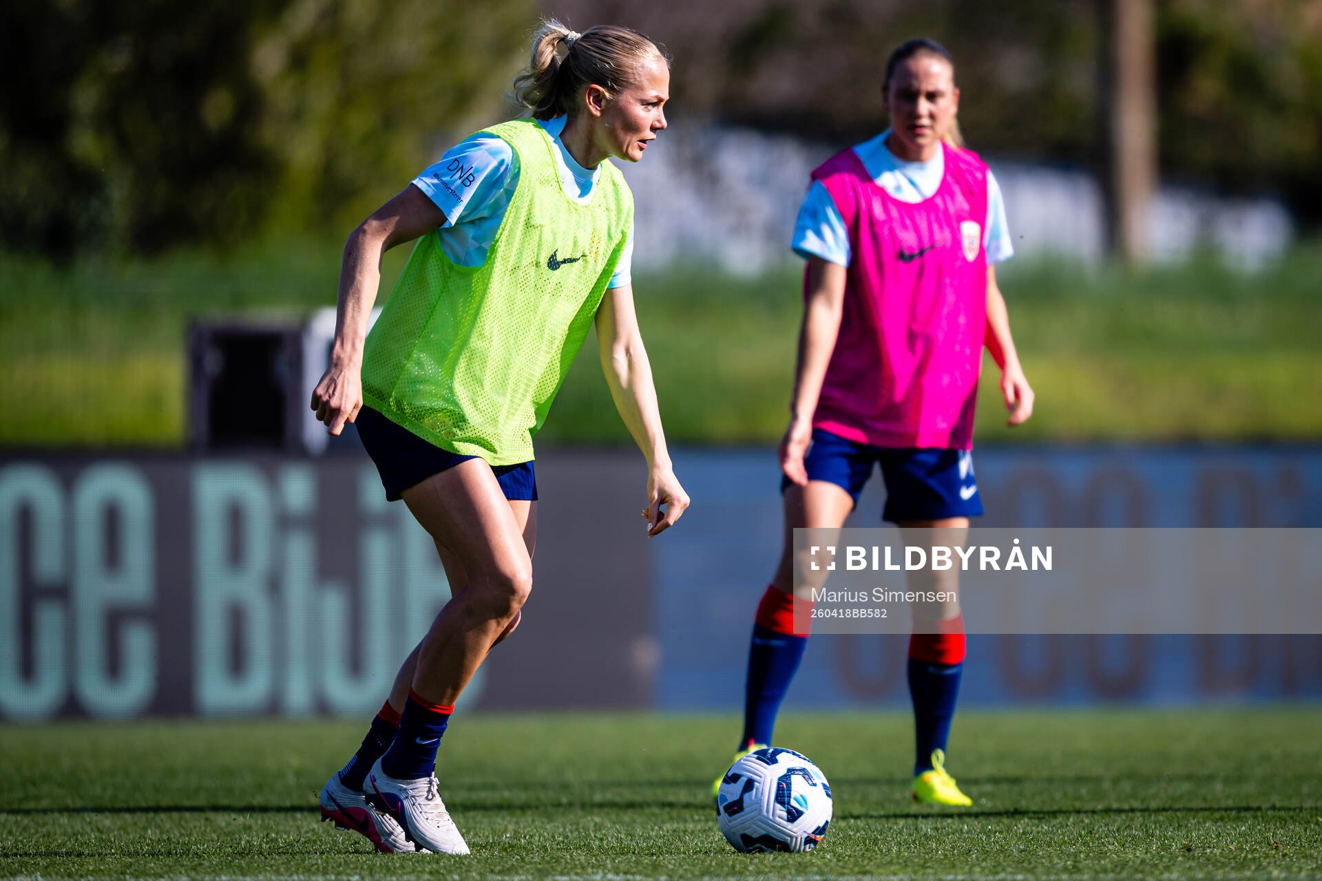 Guro Bergsvand of Norway warms up