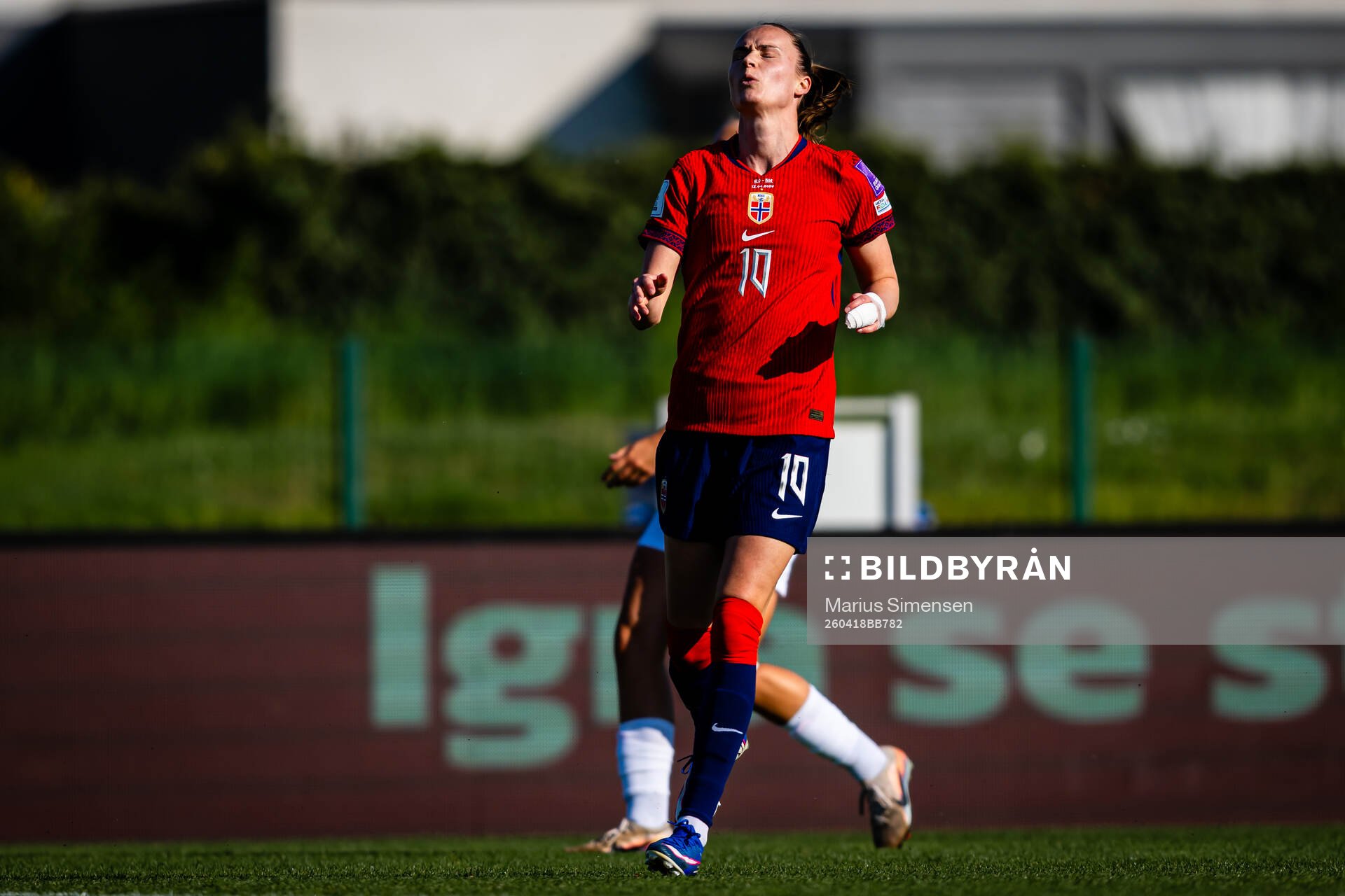 Caroline Graham Hansen of Norway reacts