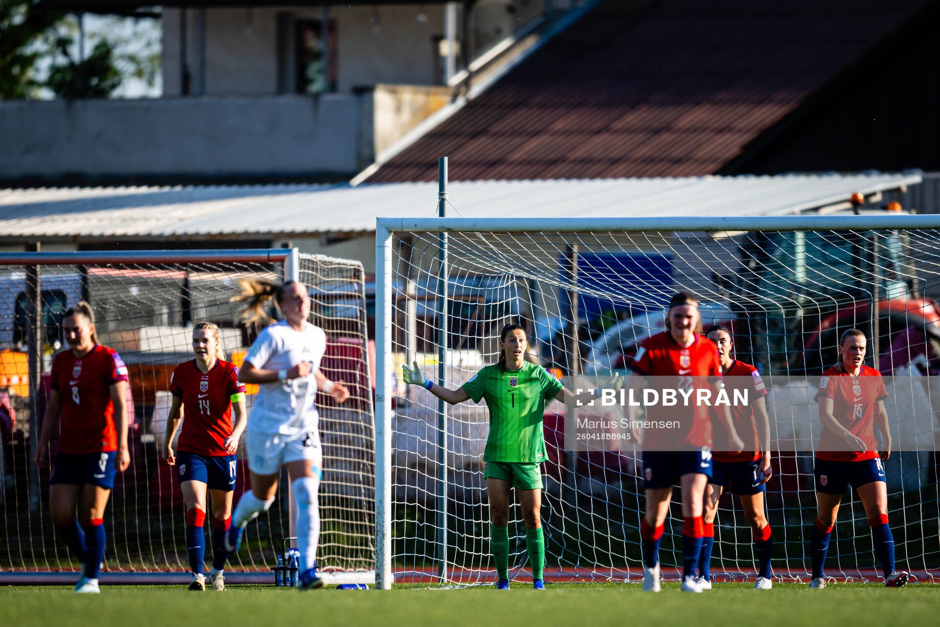 Goalkeeper Cecilie Fiskerstrand of Norway looks dejected