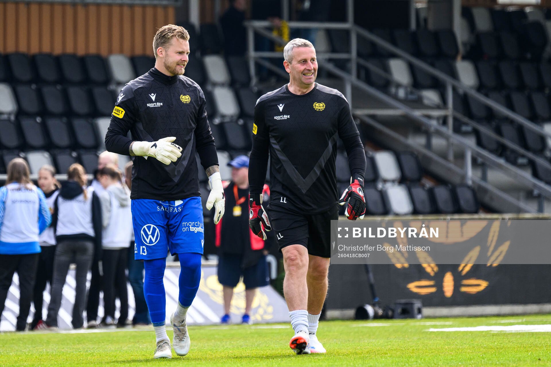 Mjällbys målvakt Robin Wallinder och målvaktstränare