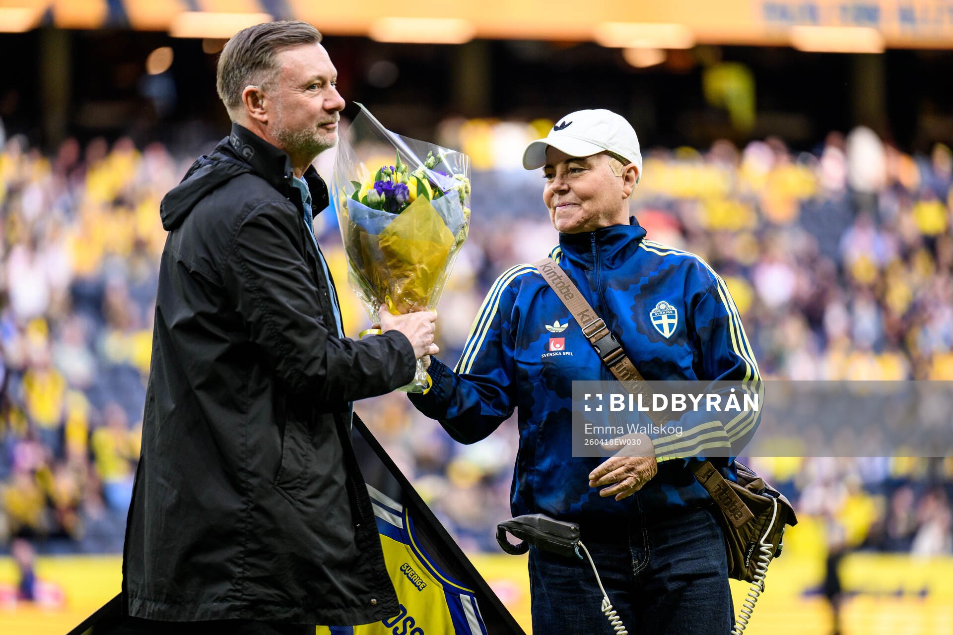 Former coach Peter Gerhardsson and Marika Domanski Lyfors
