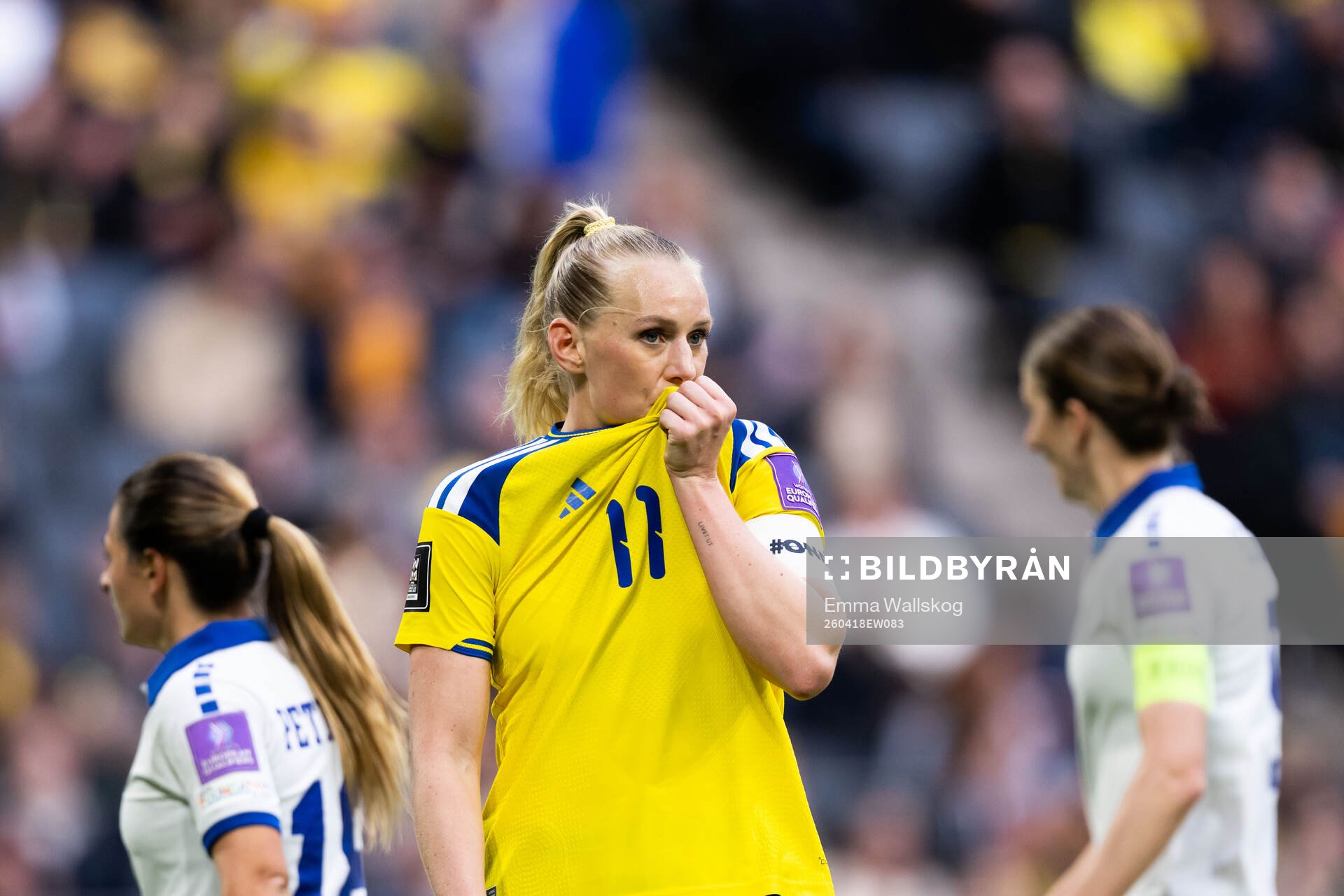 Stina Blackstenius of Sweden looks dejected