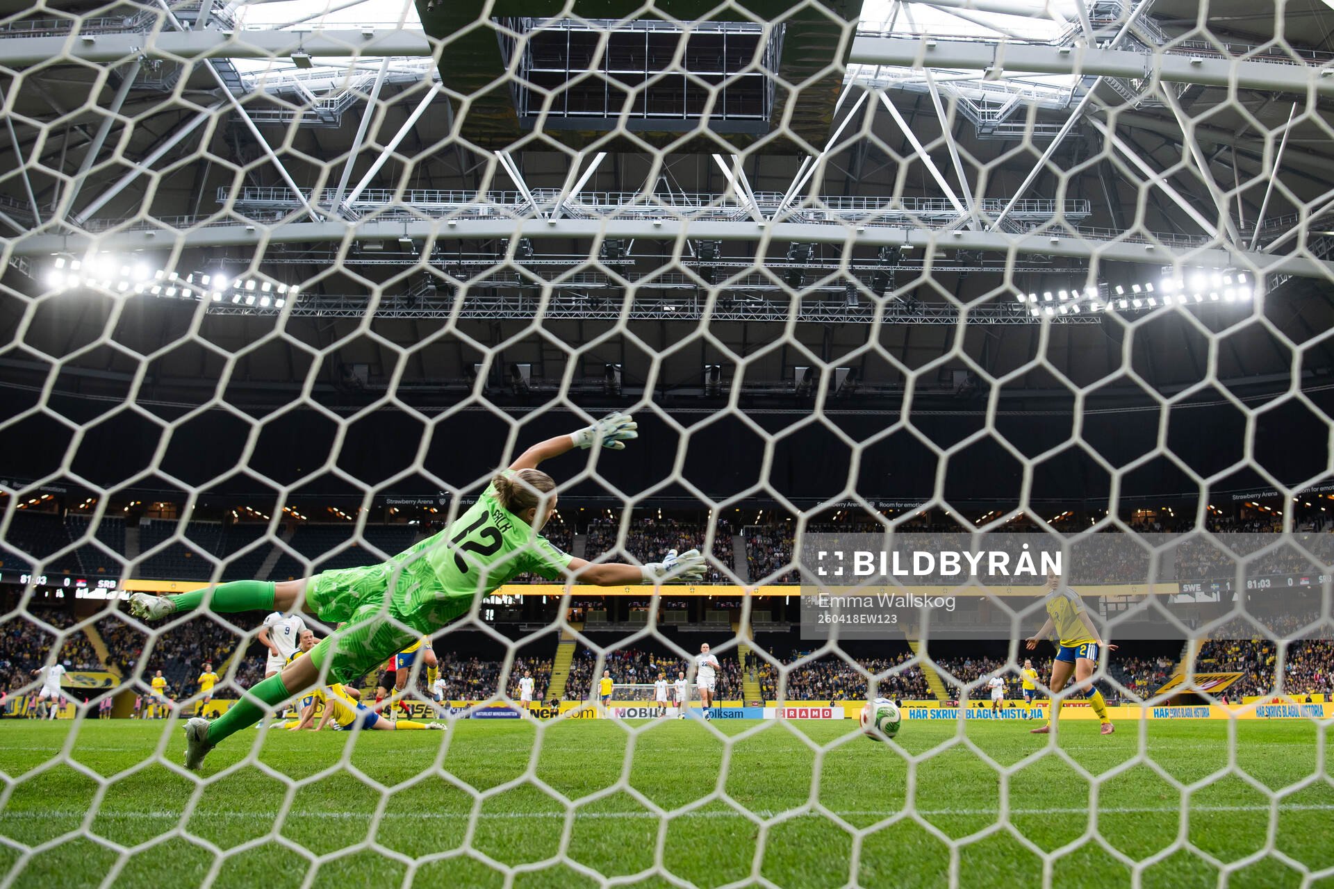 Goalkeeper Jennifer Falk of Sweden