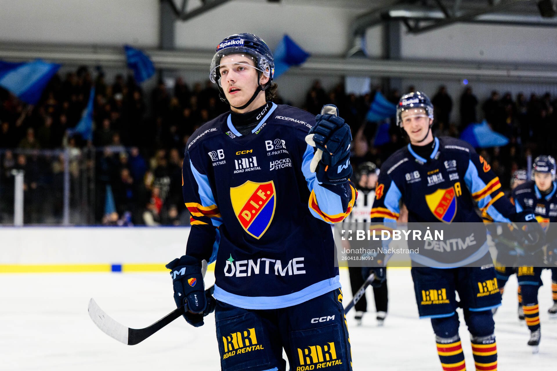Djurgårdens Liam Redstedt jublar