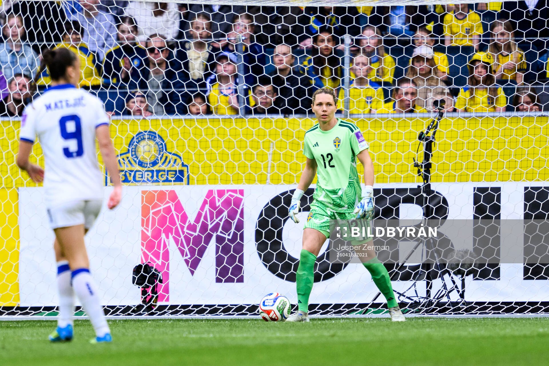 Goalkeeper Jennifer Falk of Sweden