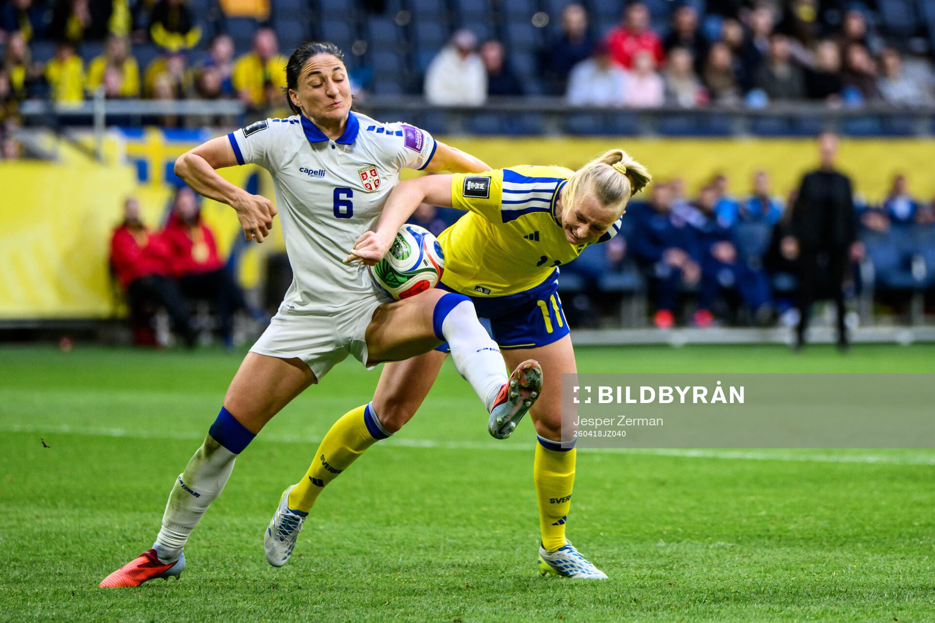 Nevena Damjanovic of Serbia and Stina Blackstenius of Sweden