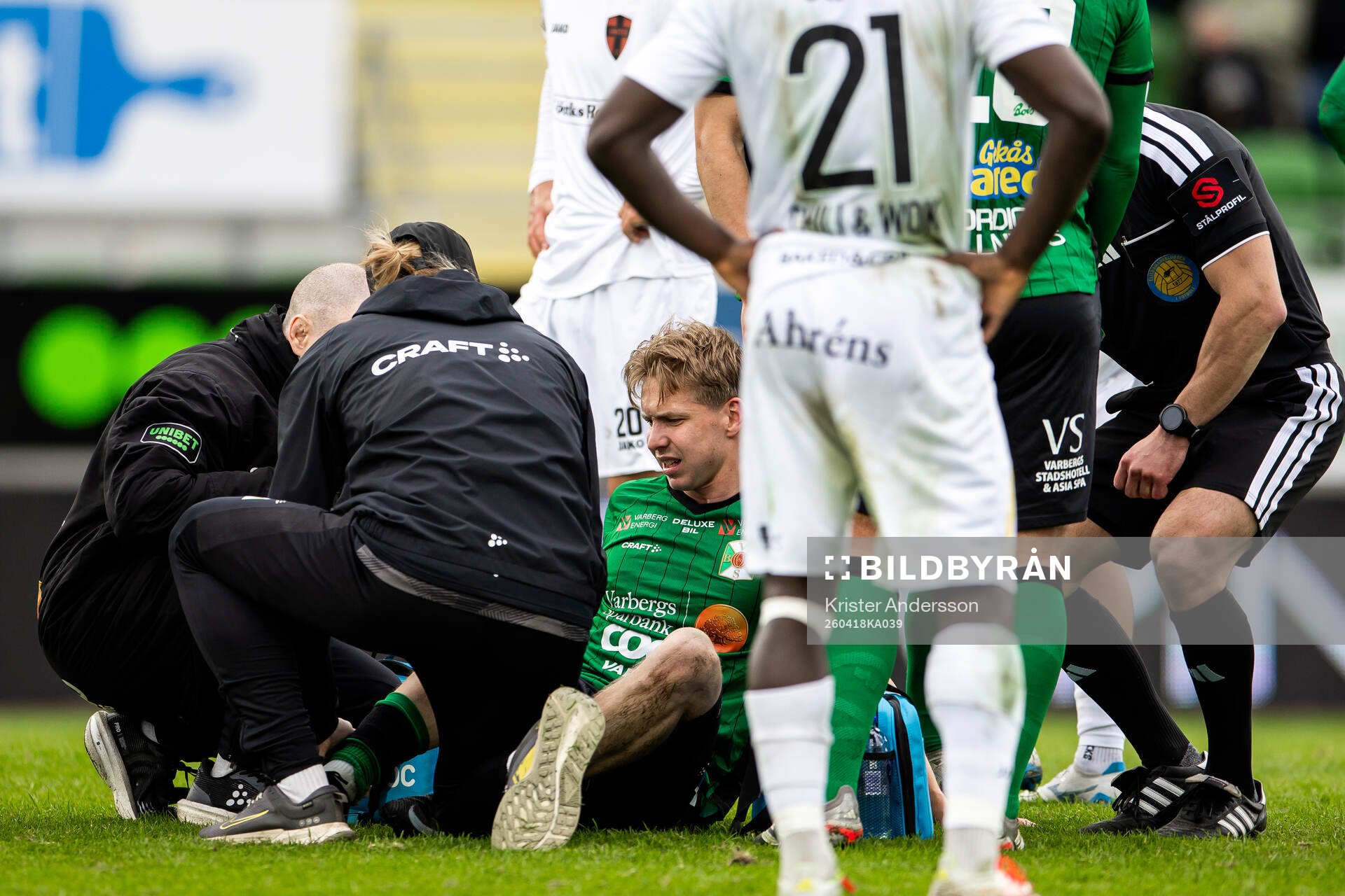 Varbergs Axel Vidjeskog har ont