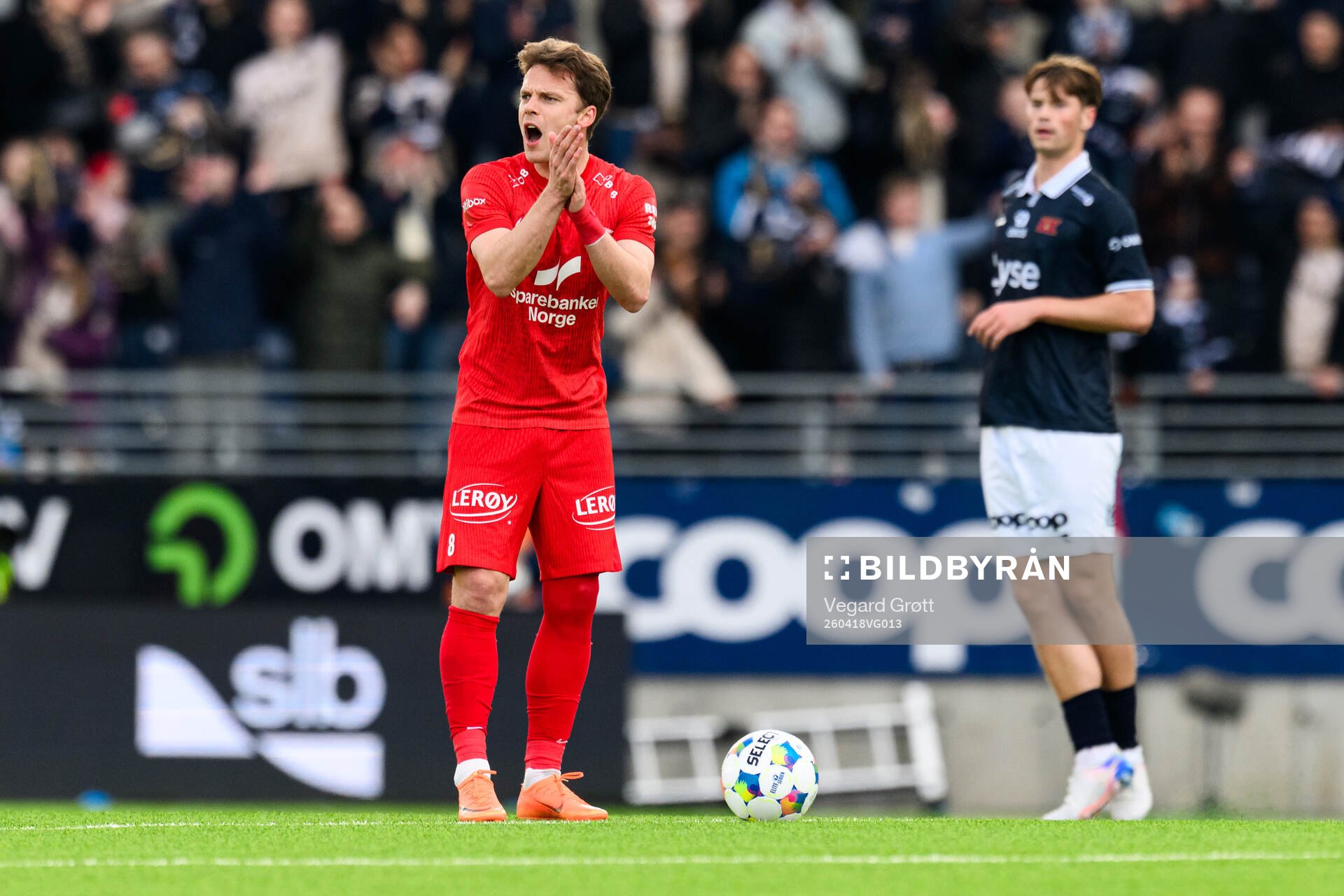 Felix Horn Myhre of Brann looks dejected