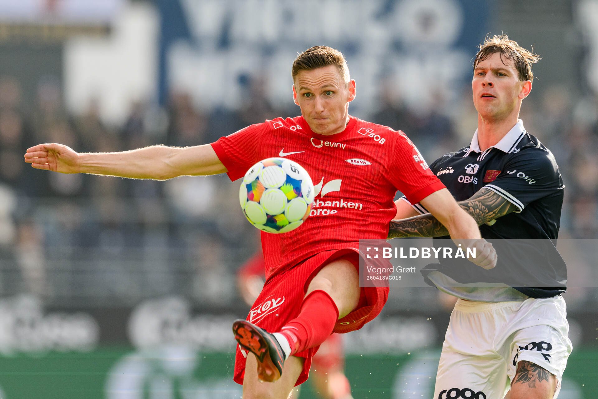 Joachim Soltvedt of Brann and Herman Haugen of Viking