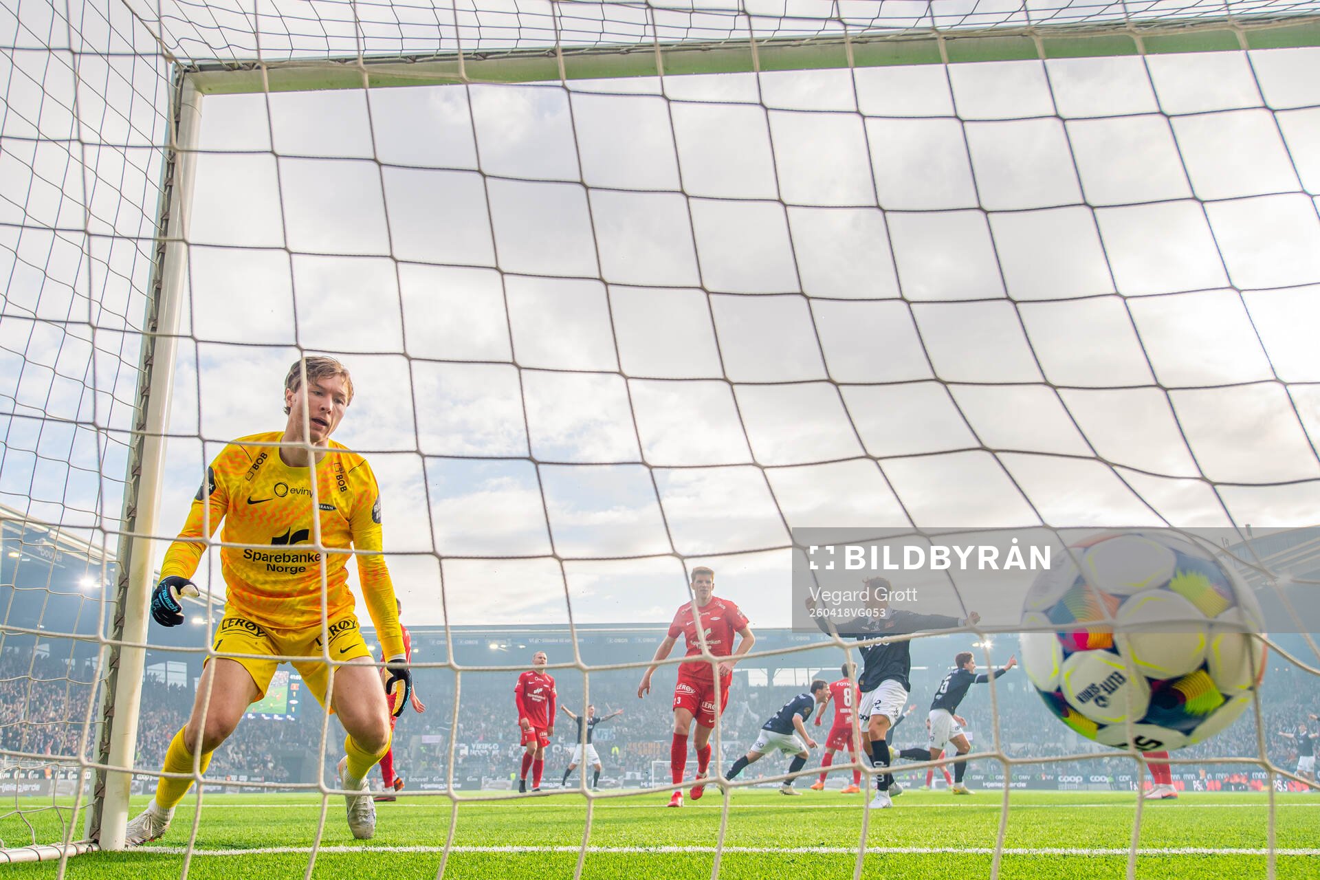 Goalkeeper Mathias Dyngeland of Brann lets in the 2-1 goal
