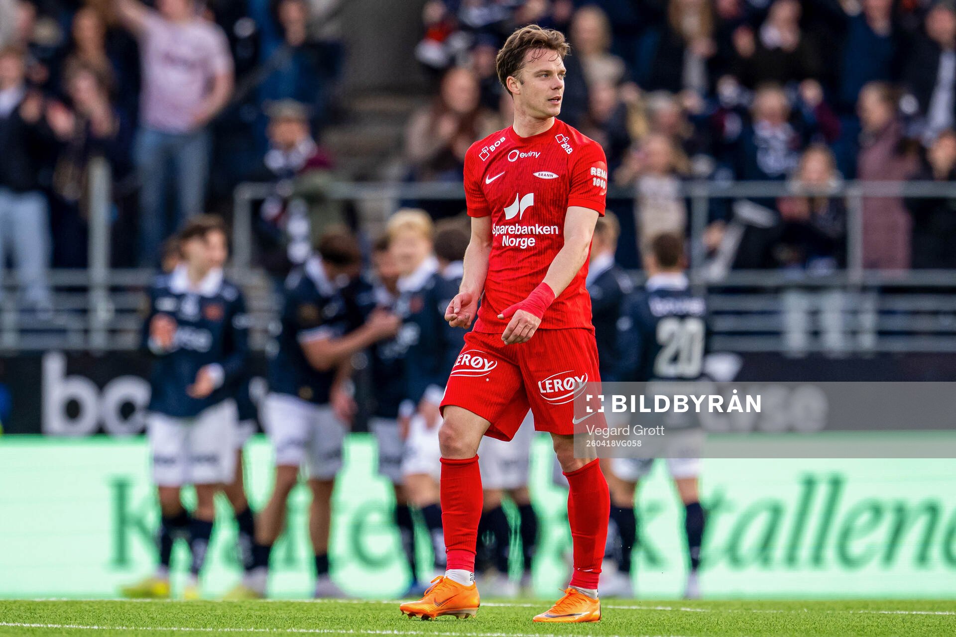 Felix Horn Myhre of Brann looks dejected