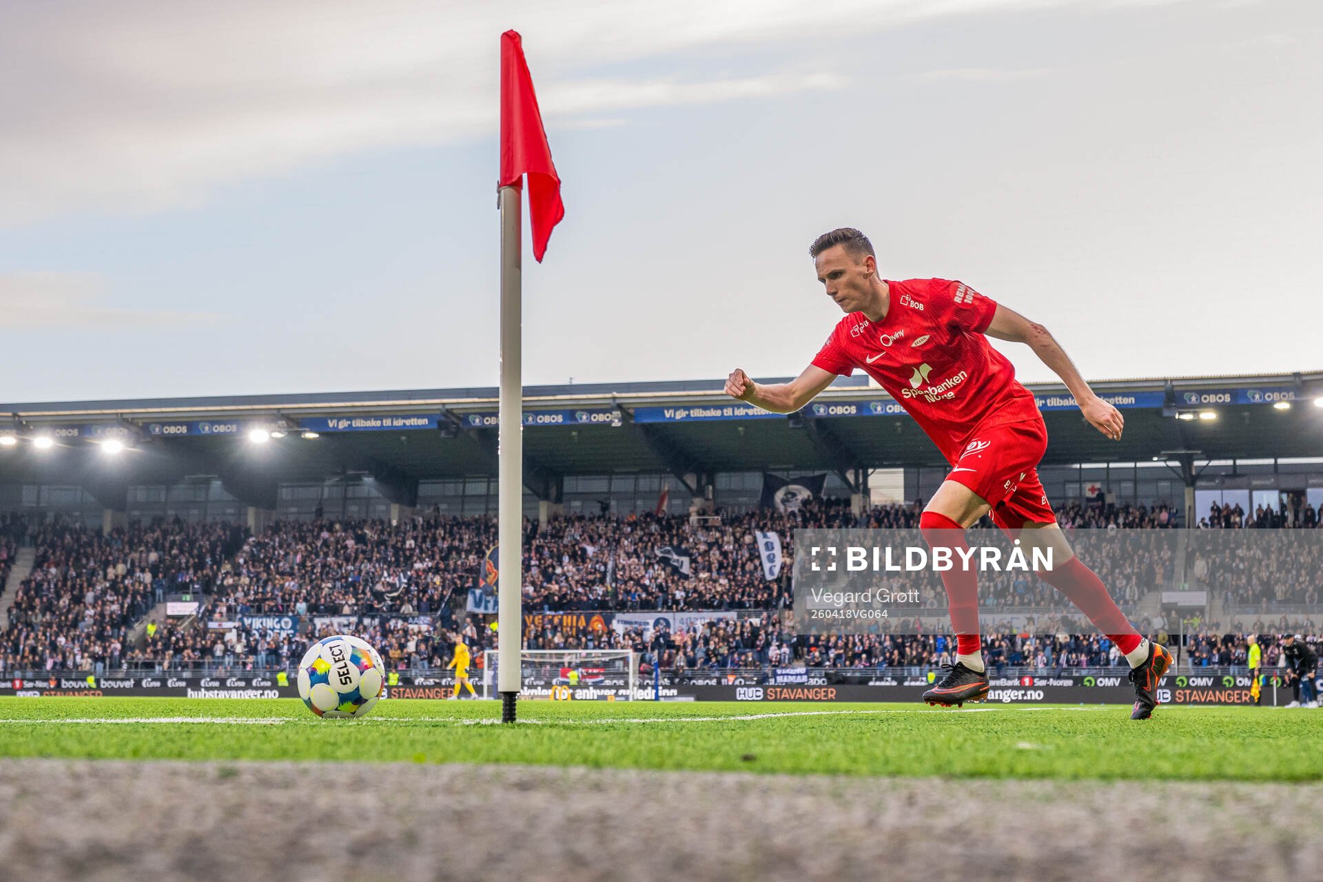 Joachim Soltvedt of Brann takes a corner kick