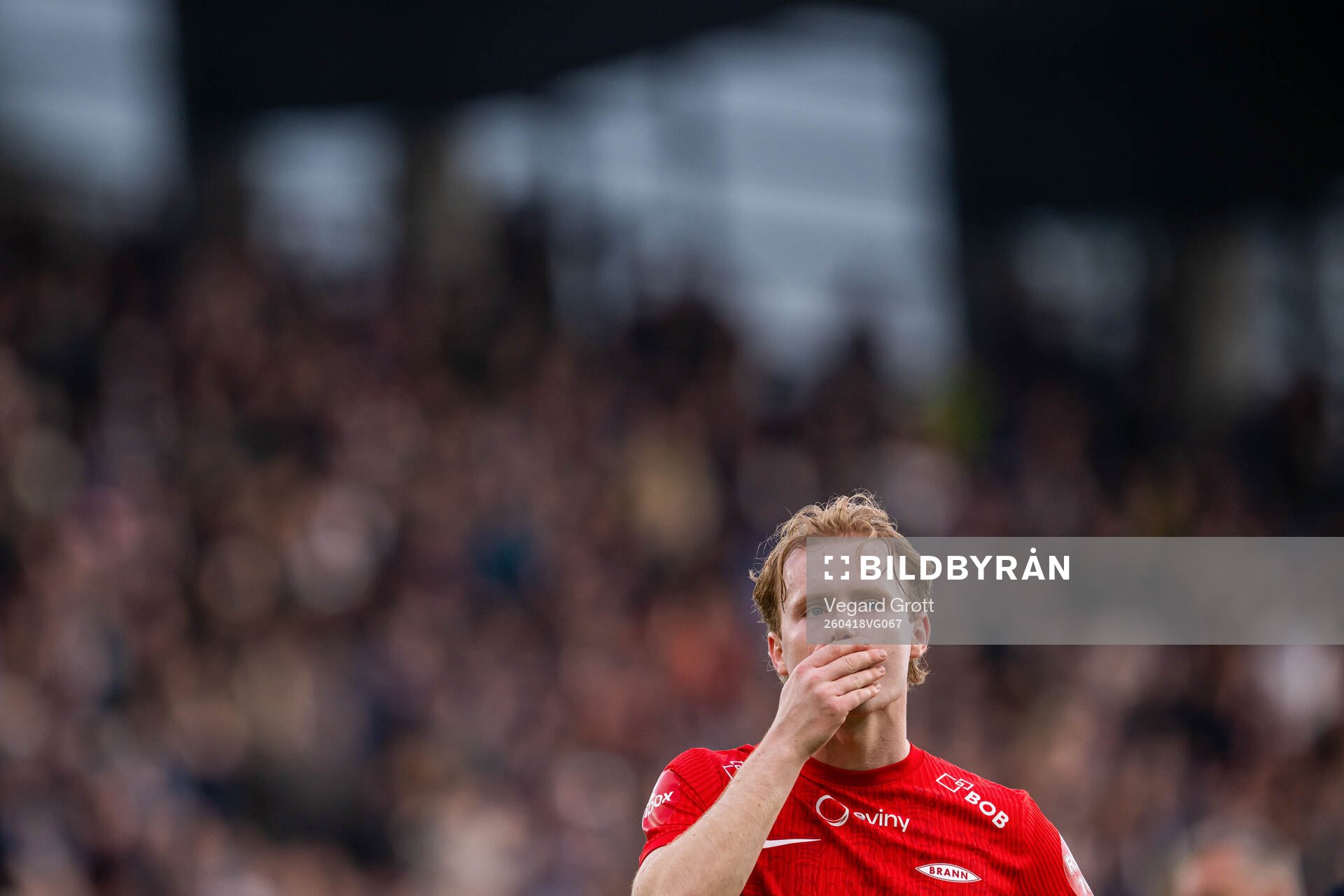 Markus Haaland of Brann looks dejected