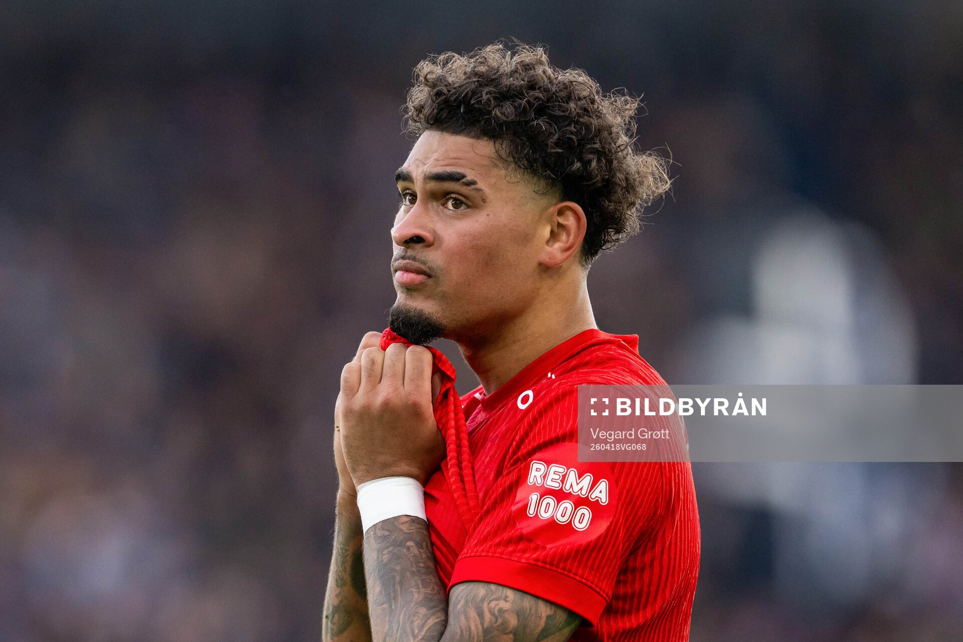 Noah Holm of Brann looks dejected