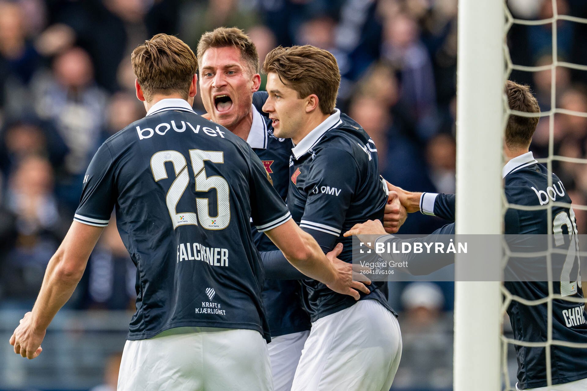 Kristoffer Haugen of Viking celebrates with Henrik Heggheim